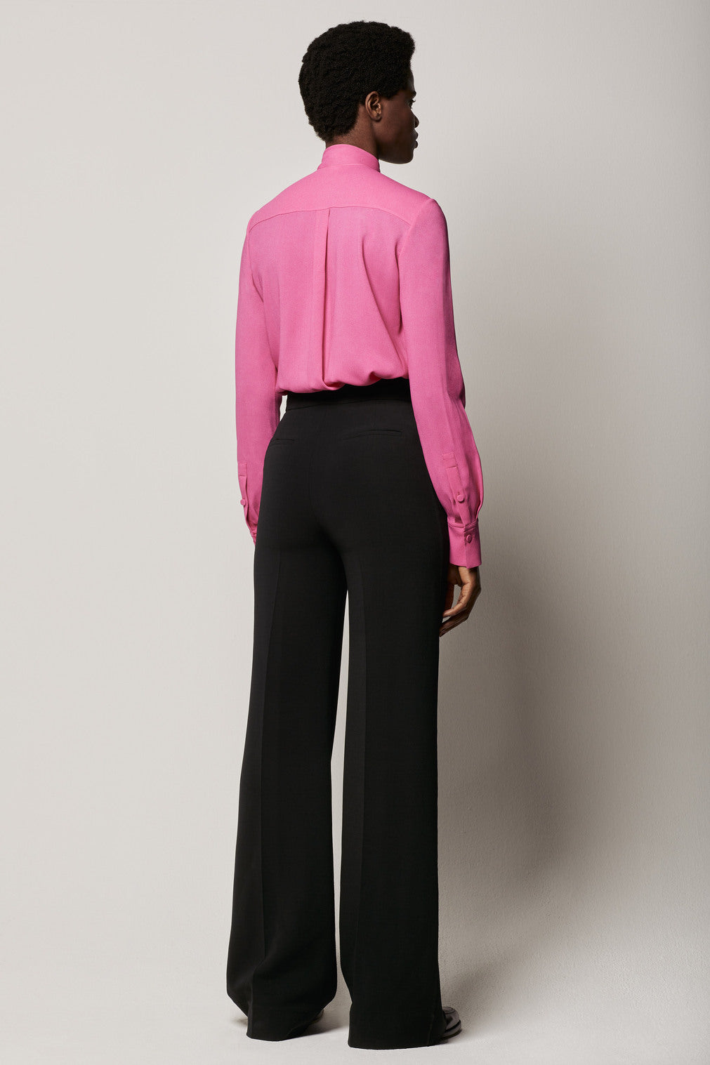 Another Tomorrow Bow Blouse in Hot Pink – Viscose Women's Top