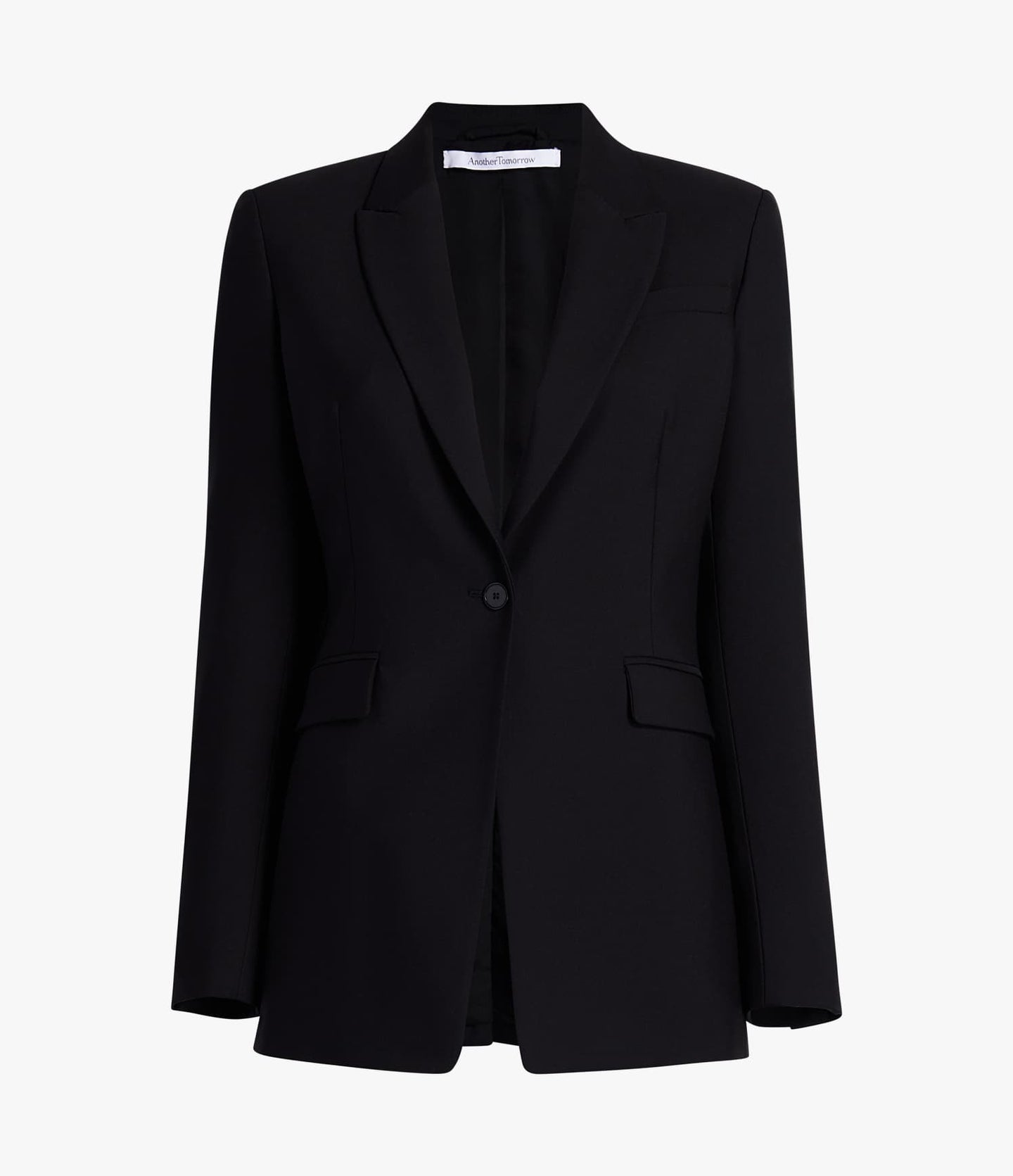 Another Tomorrow Single Button Jacket in Black – Wool Women's Jacket
