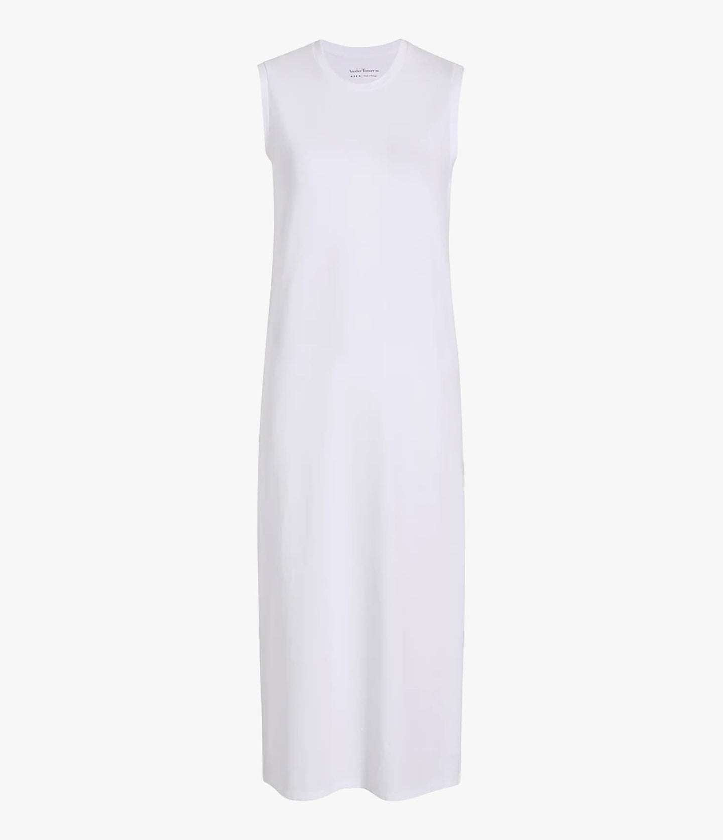 Another Tomorrow Sleeveless Tee Dress in White – Cotton Women's Dress