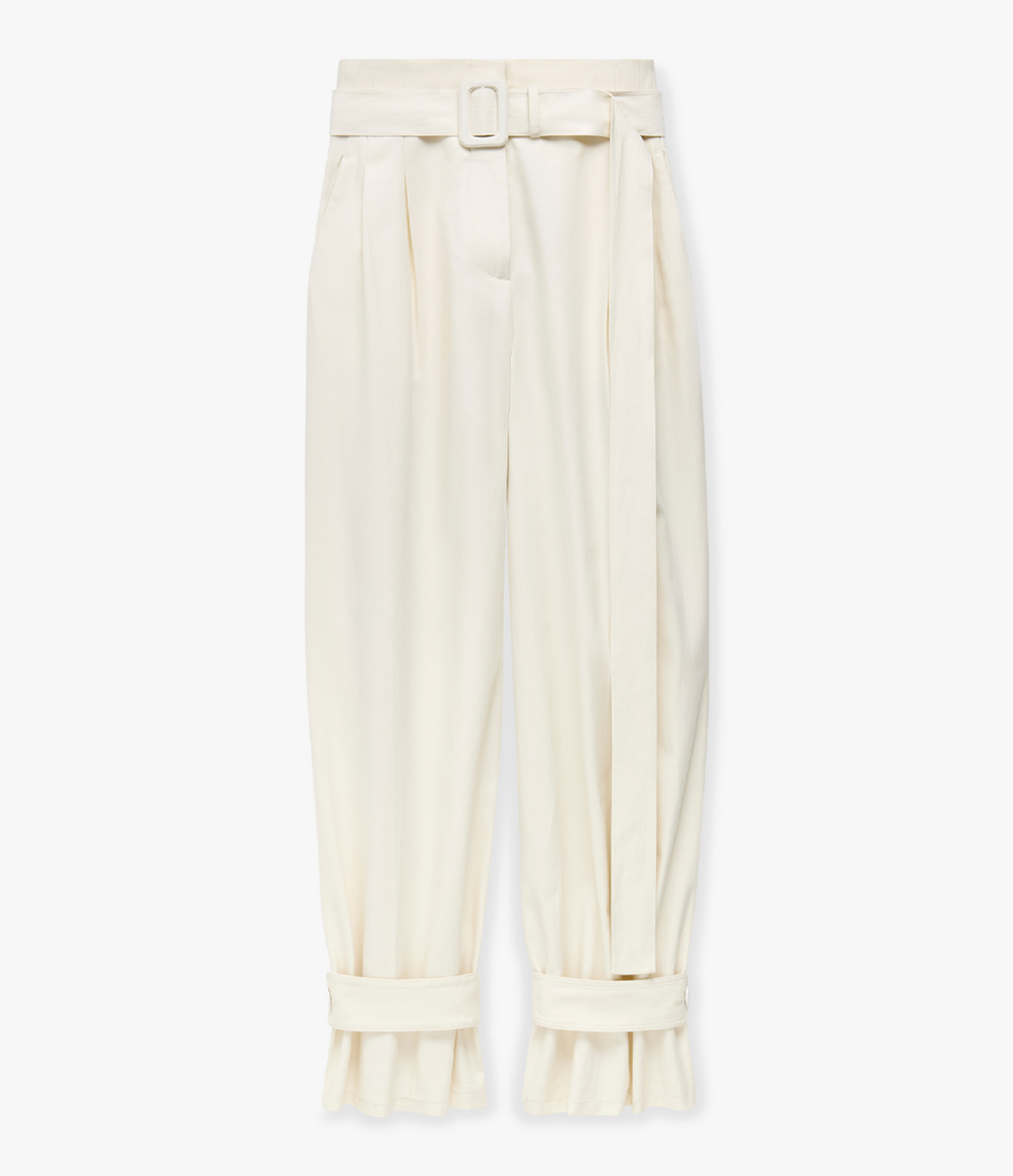 Another Tomorrow Tab Trouser in Off White – Cotton Women's Trousers