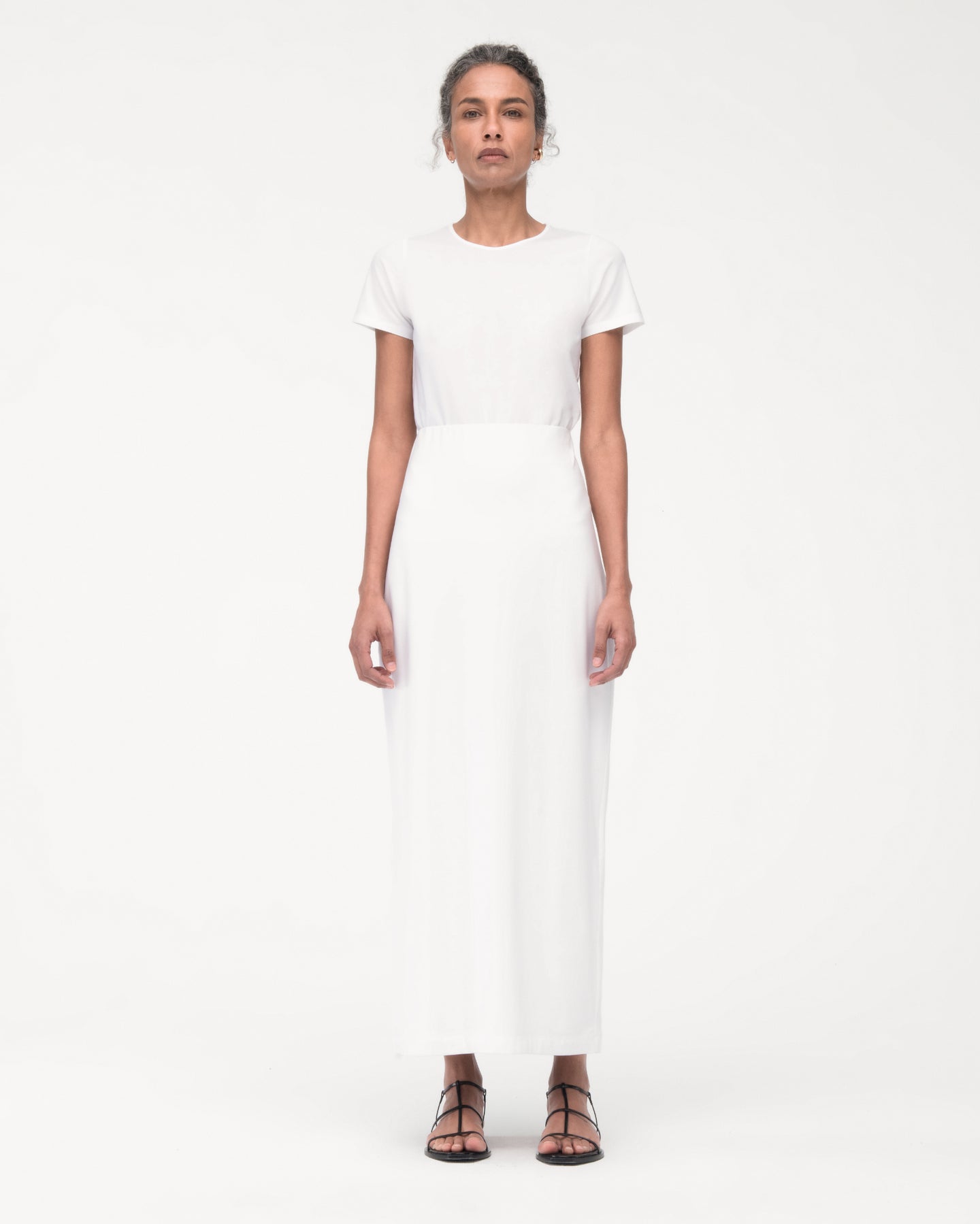 Another Tomorrow Tube Skirt in White – Cotton Women's Skirt