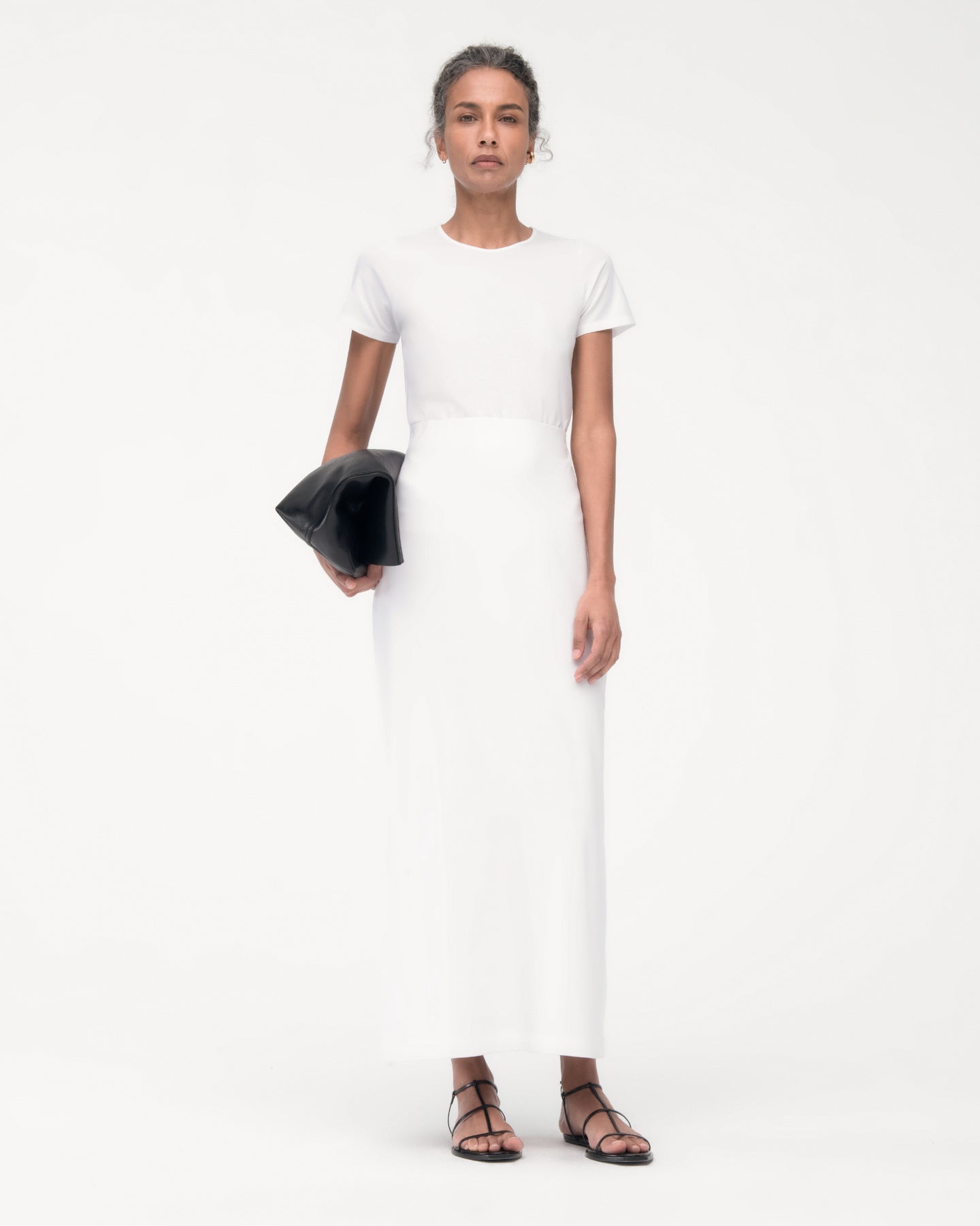 Another Tomorrow Tube Skirt in White – Cotton Women's Skirt
