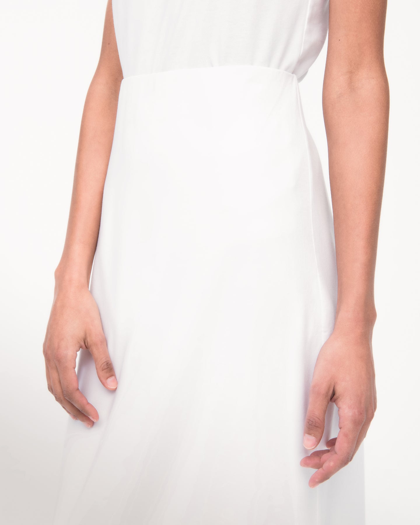 Another Tomorrow Tube Skirt in White – Cotton Women's Skirt