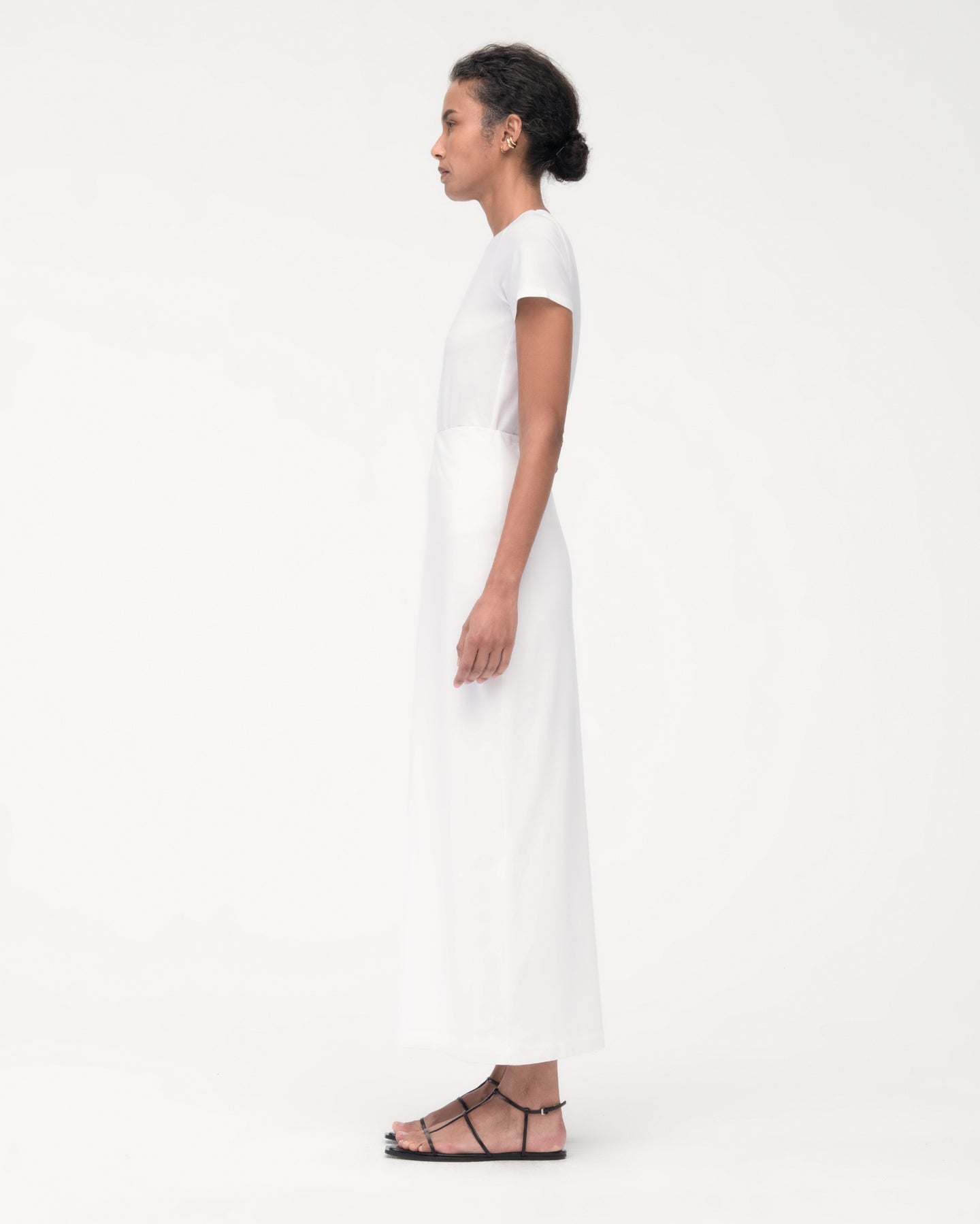 Another Tomorrow Tube Skirt in White – Cotton Women's Skirt