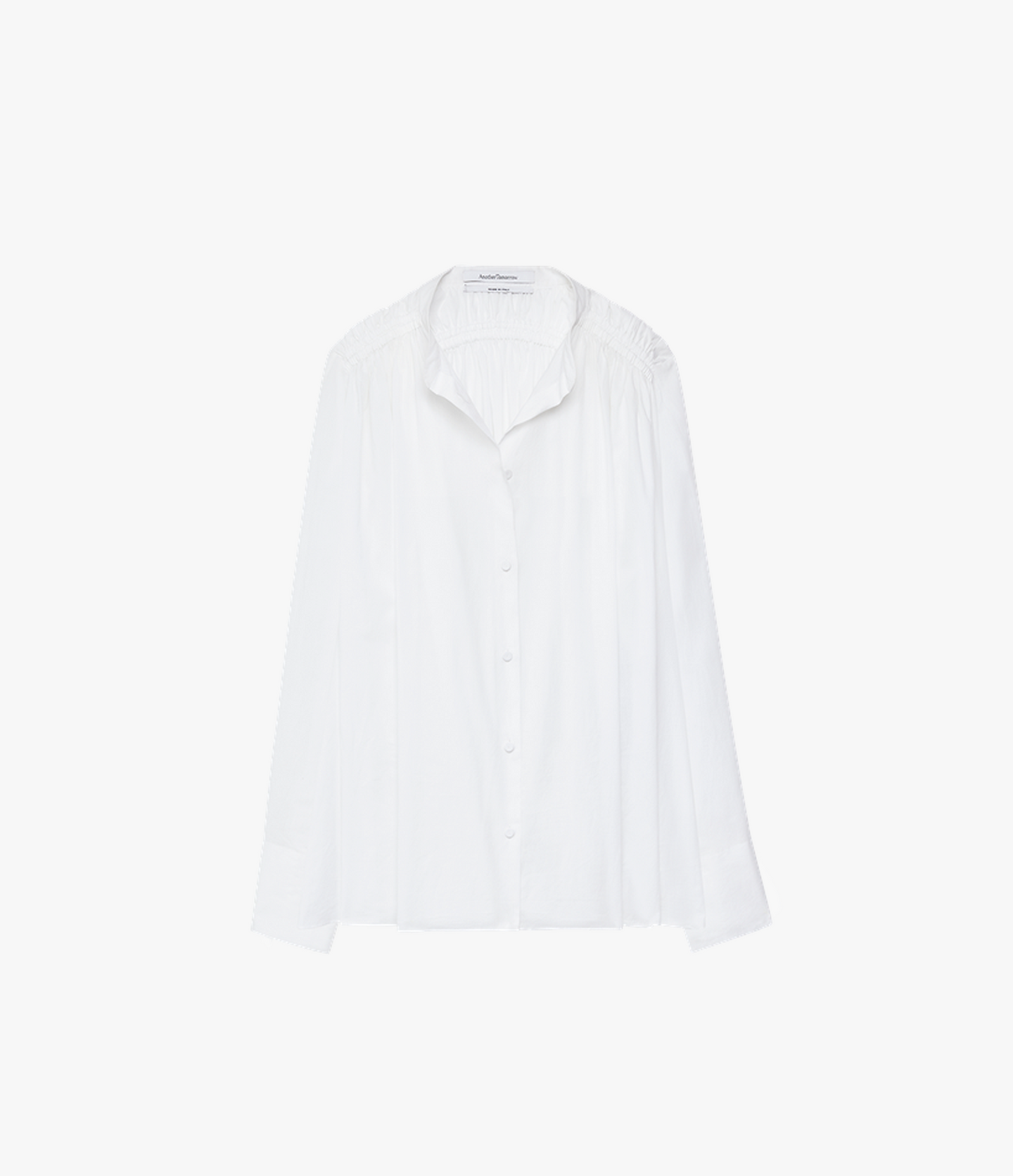 Gathered Voile Blouse | Off White in off white