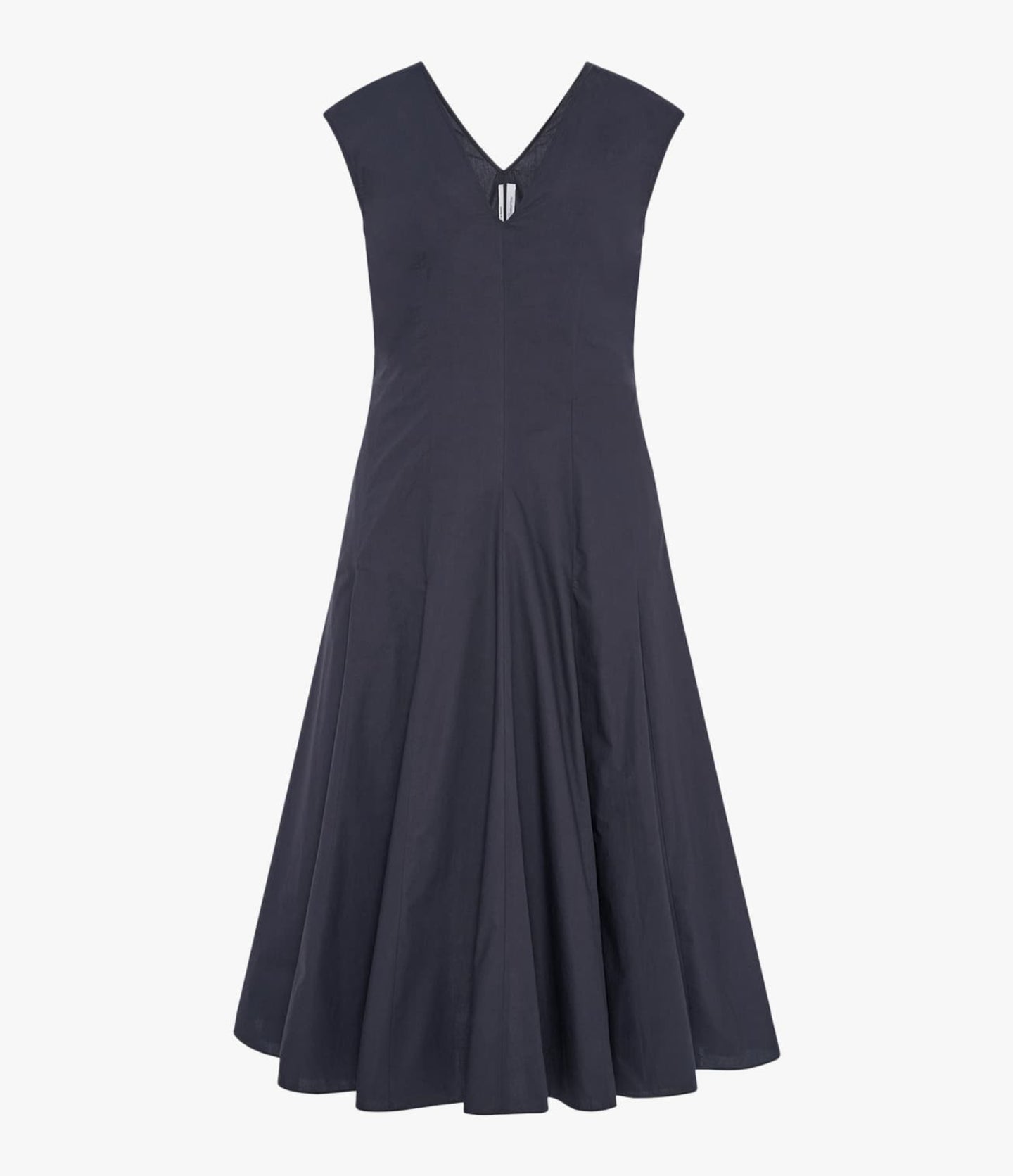 Another Tomorrow V Neck Day Dress in Midnight – Cotton Women's Dress