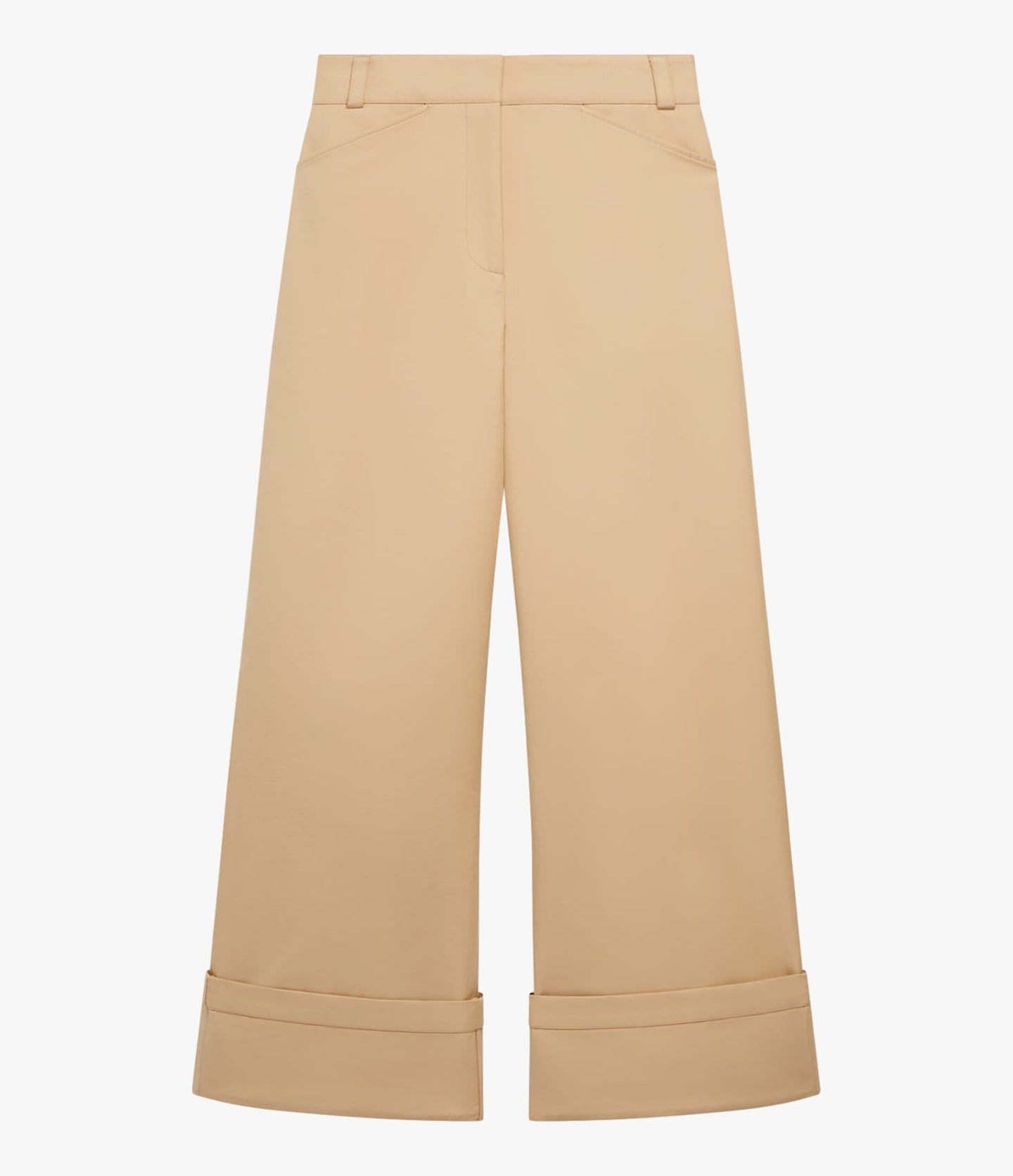 Another Tomorrow Wide Cuff Pant in Khaki – Cotton Women's Trousers