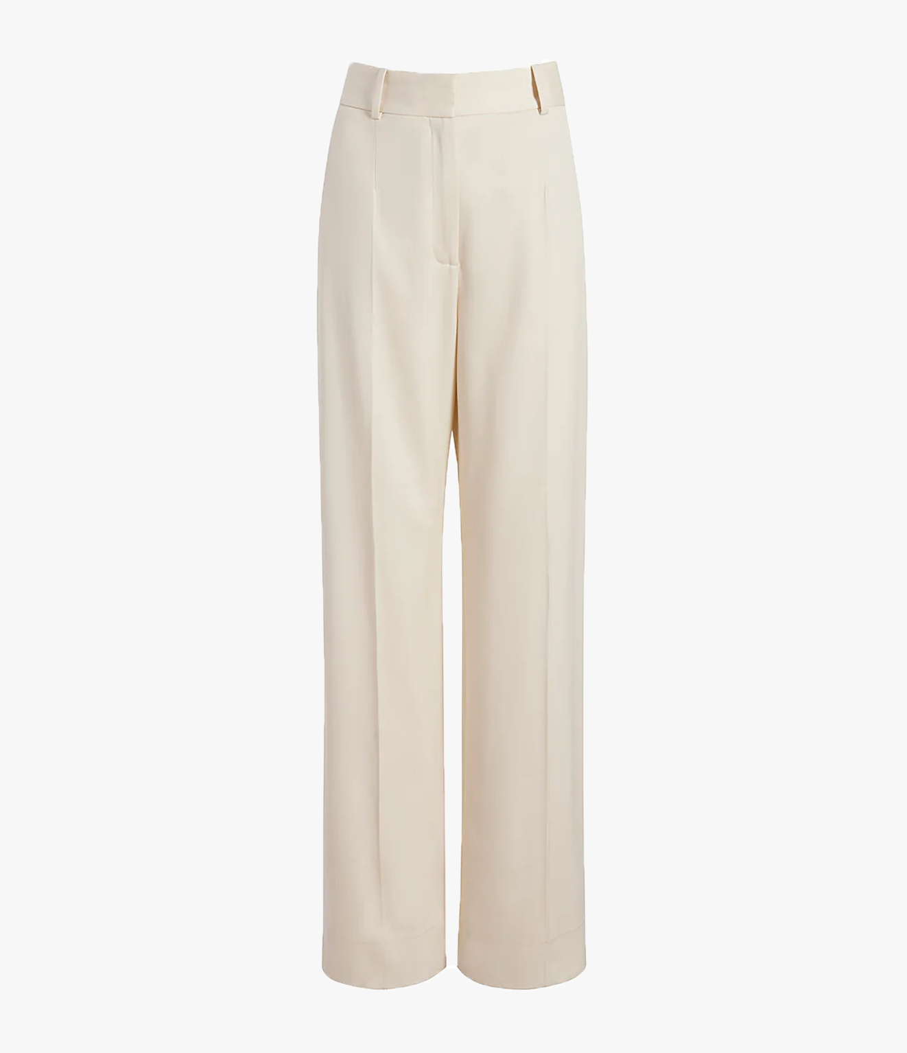 Another Tomorrow Wide Leg Suit Pant in Parchment – Wool Women's Trousers