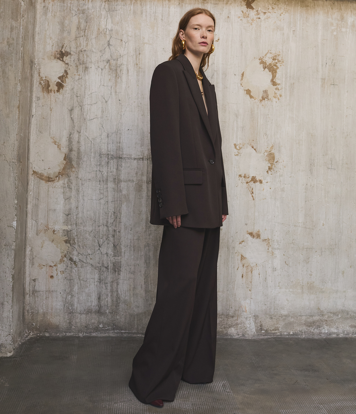 Twill Pleated Trouser | Dark Chocolate