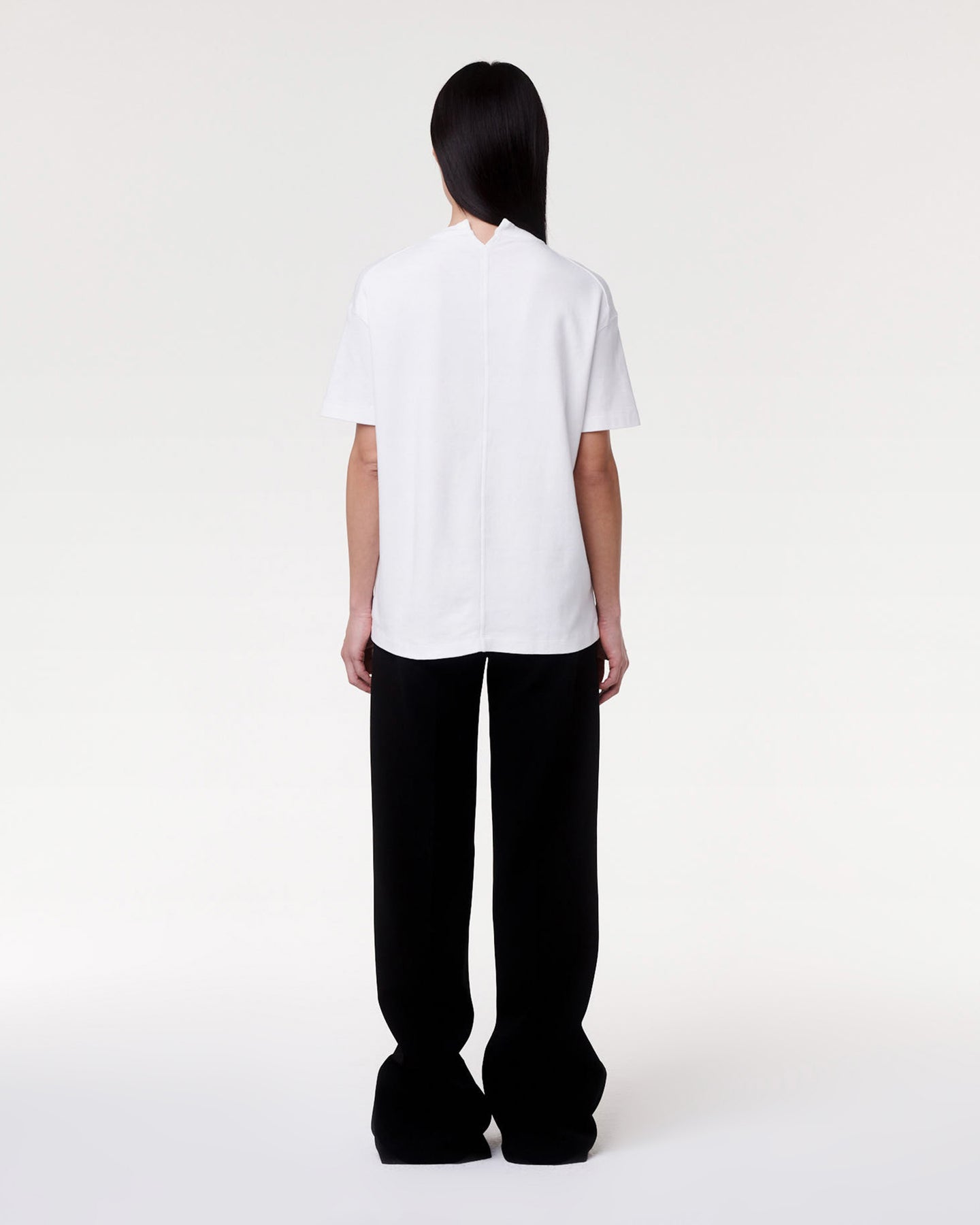 Luxe Seamed Short Sleeve | White in white