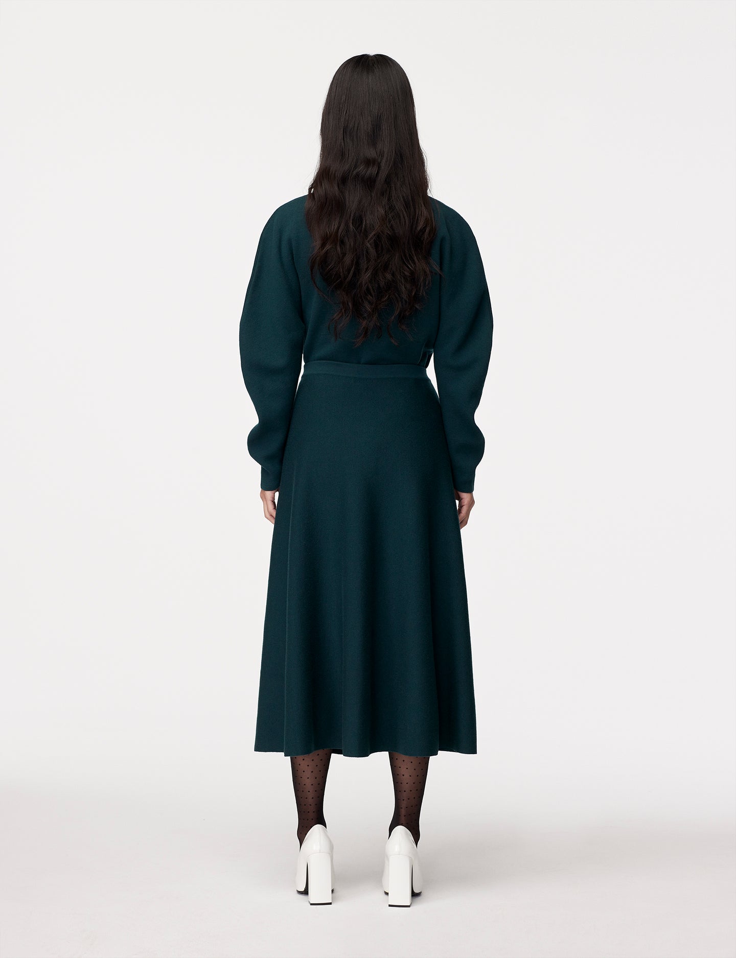 Another Tomorrow Merino Wool Knit Skirt in Juniper – Wool Women's Skirt