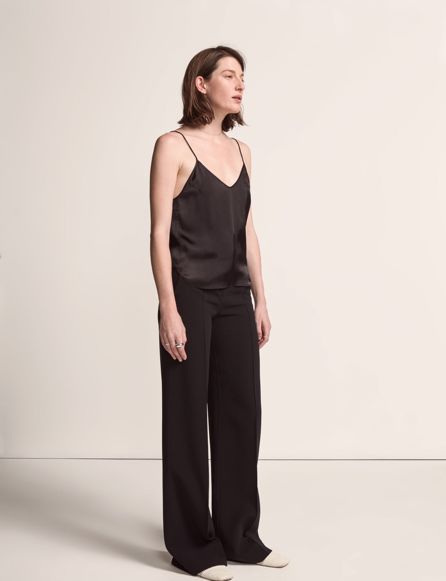 Another Tomorrow Cami in Black – Viscose Women's Top
