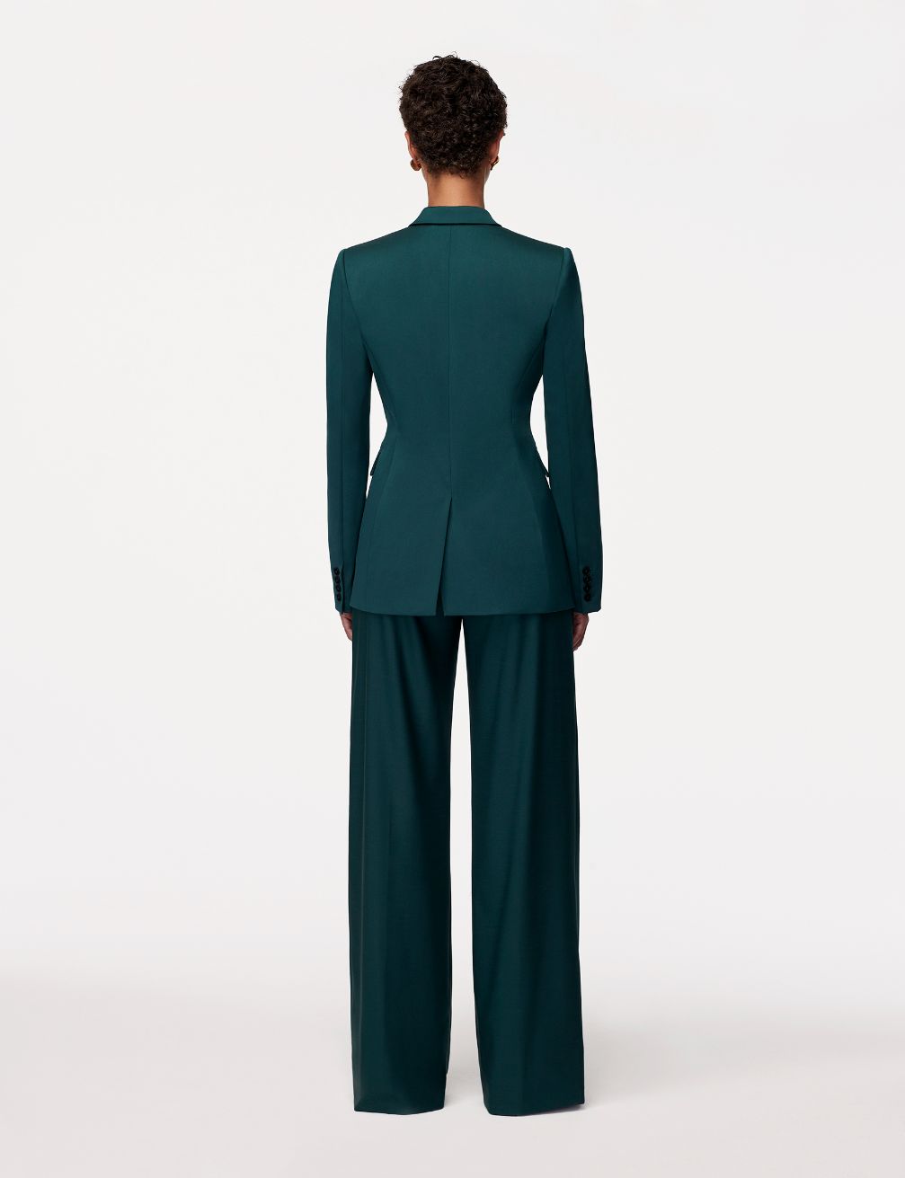 Another Tomorrow Seamed Waist Jacket in Juniper – Wool Women's Jacket