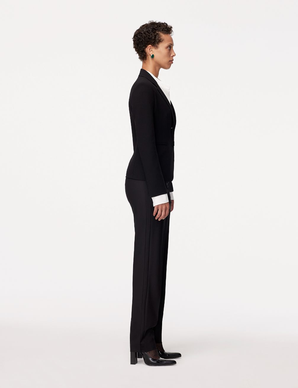 Doppio Cropped Blazer | Black image 3