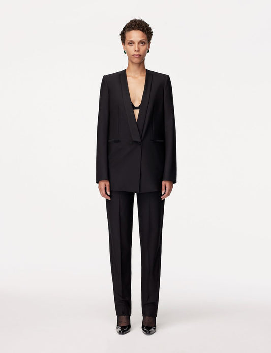 Another Tomorrow Tuxedo Jacket in Black – Wool Women's Jacket