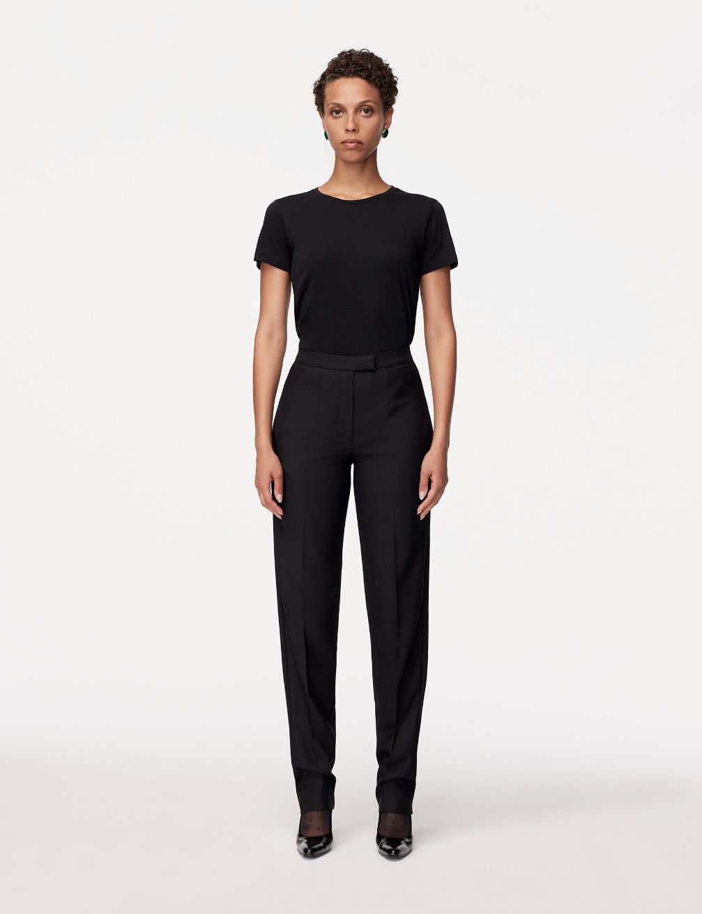 Another Tomorrow Tuxedo Pant in Black – Wool Women's Trousers