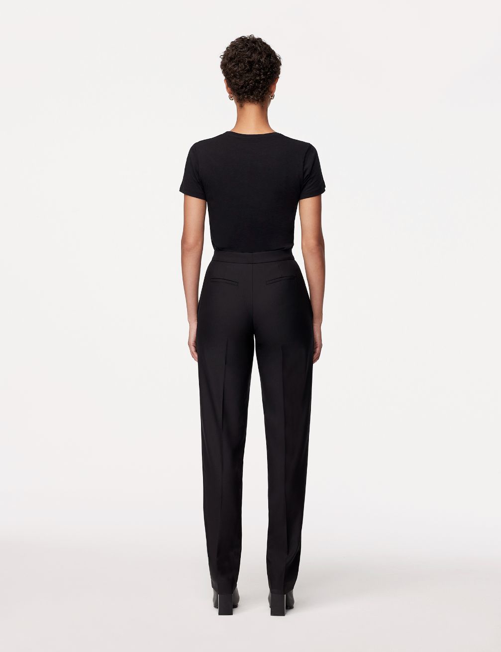 Another Tomorrow Tuxedo Pant in Black – Wool Women's Trousers