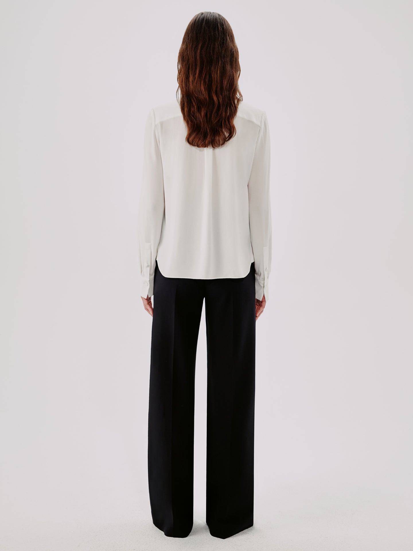 Another Tomorrow Bow Blouse in White – Viscose Women's Top