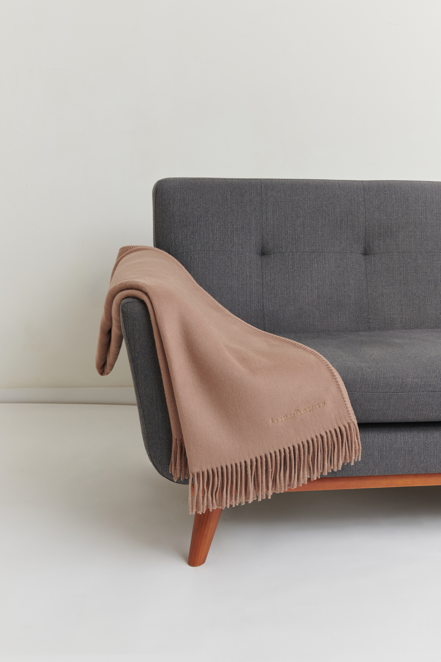 Another Tomorrow The Tasseled Blanket in Camel – Cashmere