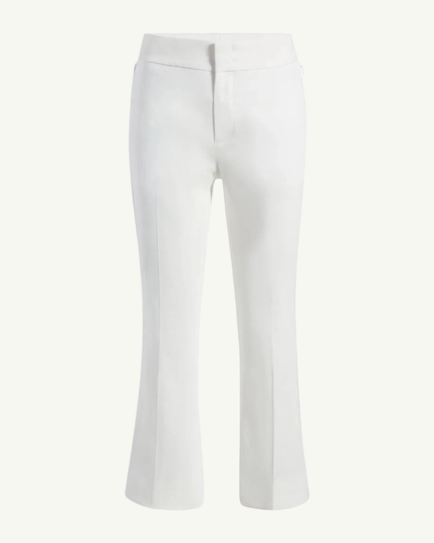 Another Tomorrow Crop Flare Trouser in Off White – Viscose Women's Trousers
