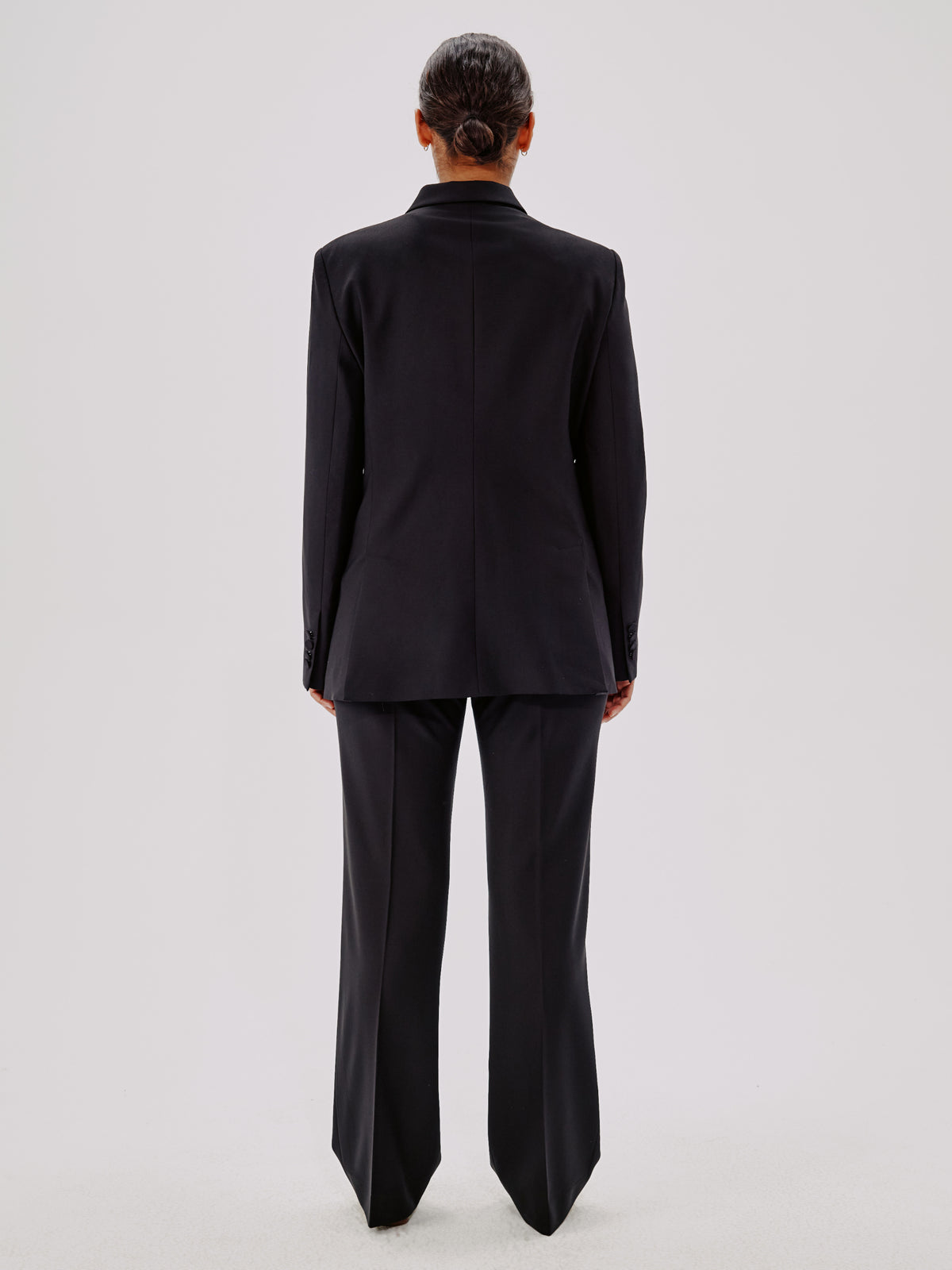 Another Tomorrow Double-Breasted Jacket in Black – Wool Women's Jacket