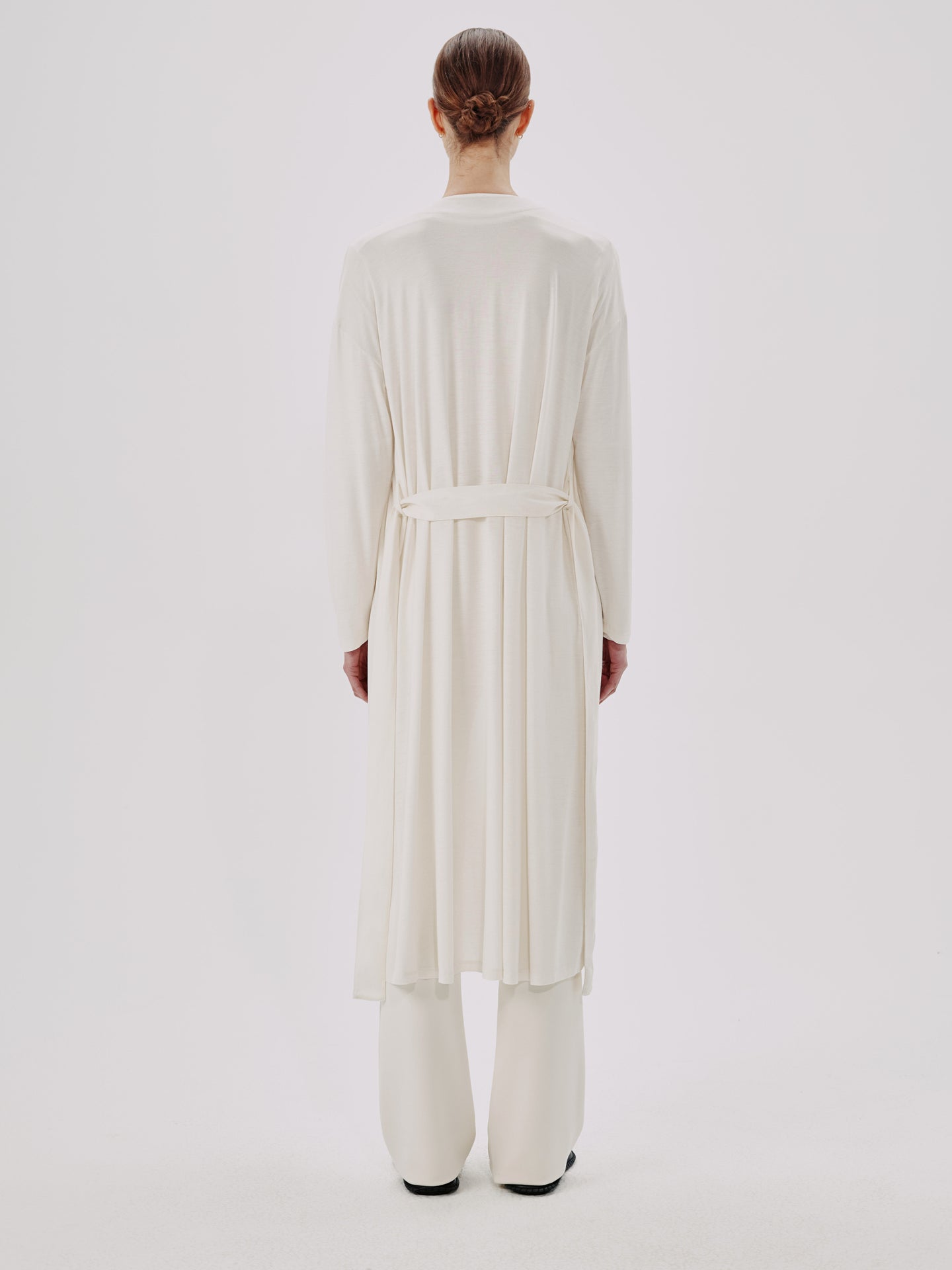 Another Tomorrow Elongated Robe in Vanilla – Jersey Women's Top