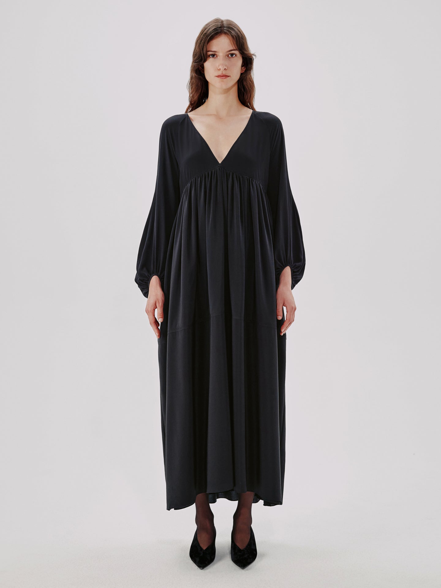 Empire Cocoon Dress | Black in black