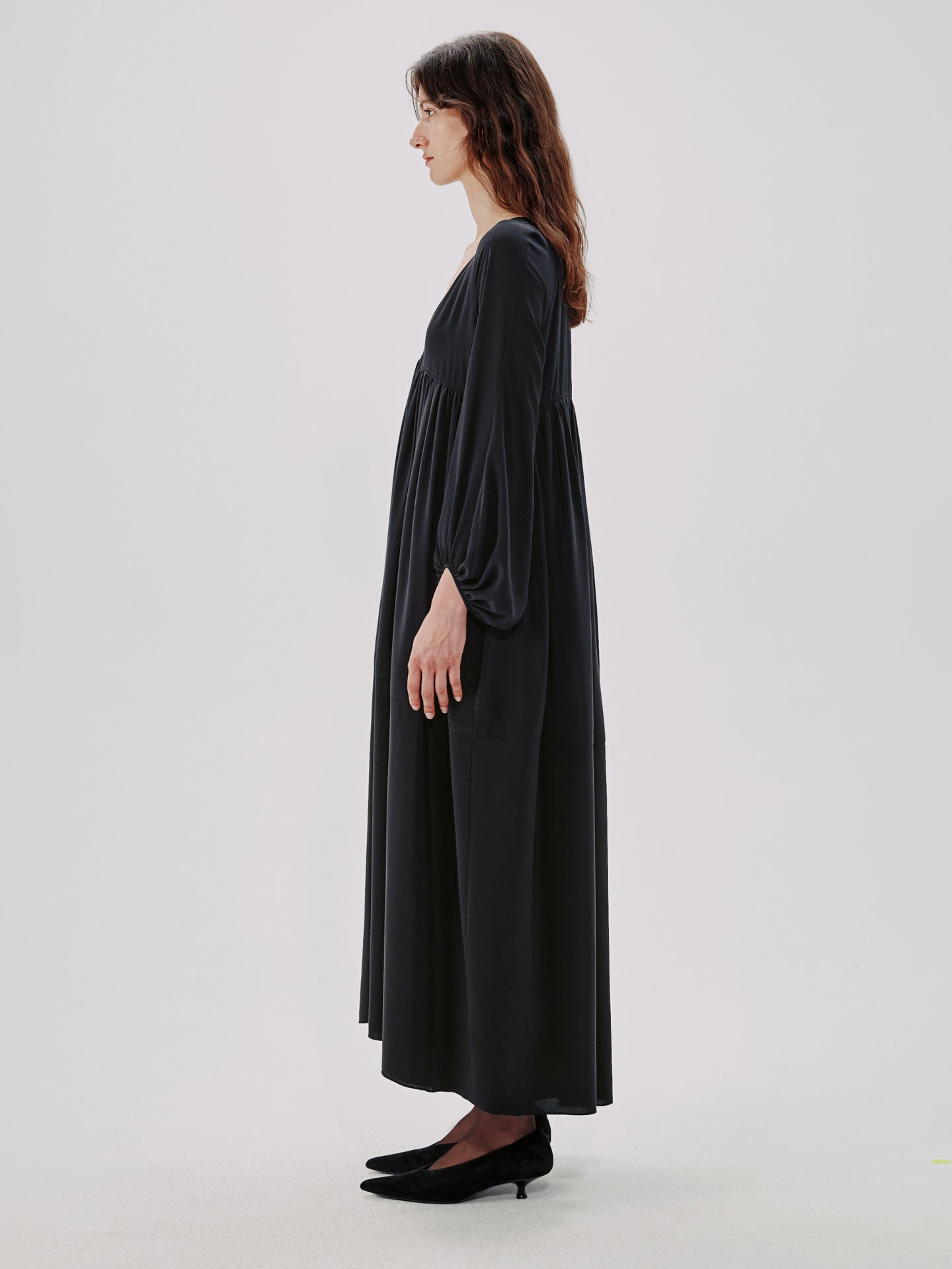 Empire Cocoon Dress | Black in black