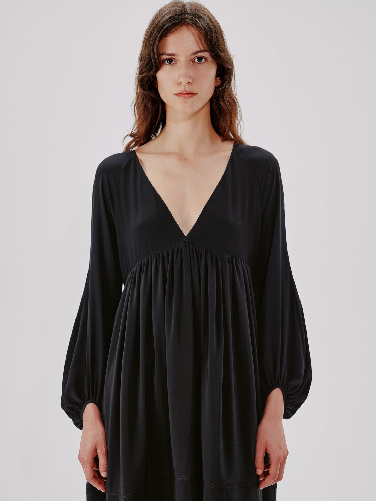 Empire Cocoon Dress | Black in black