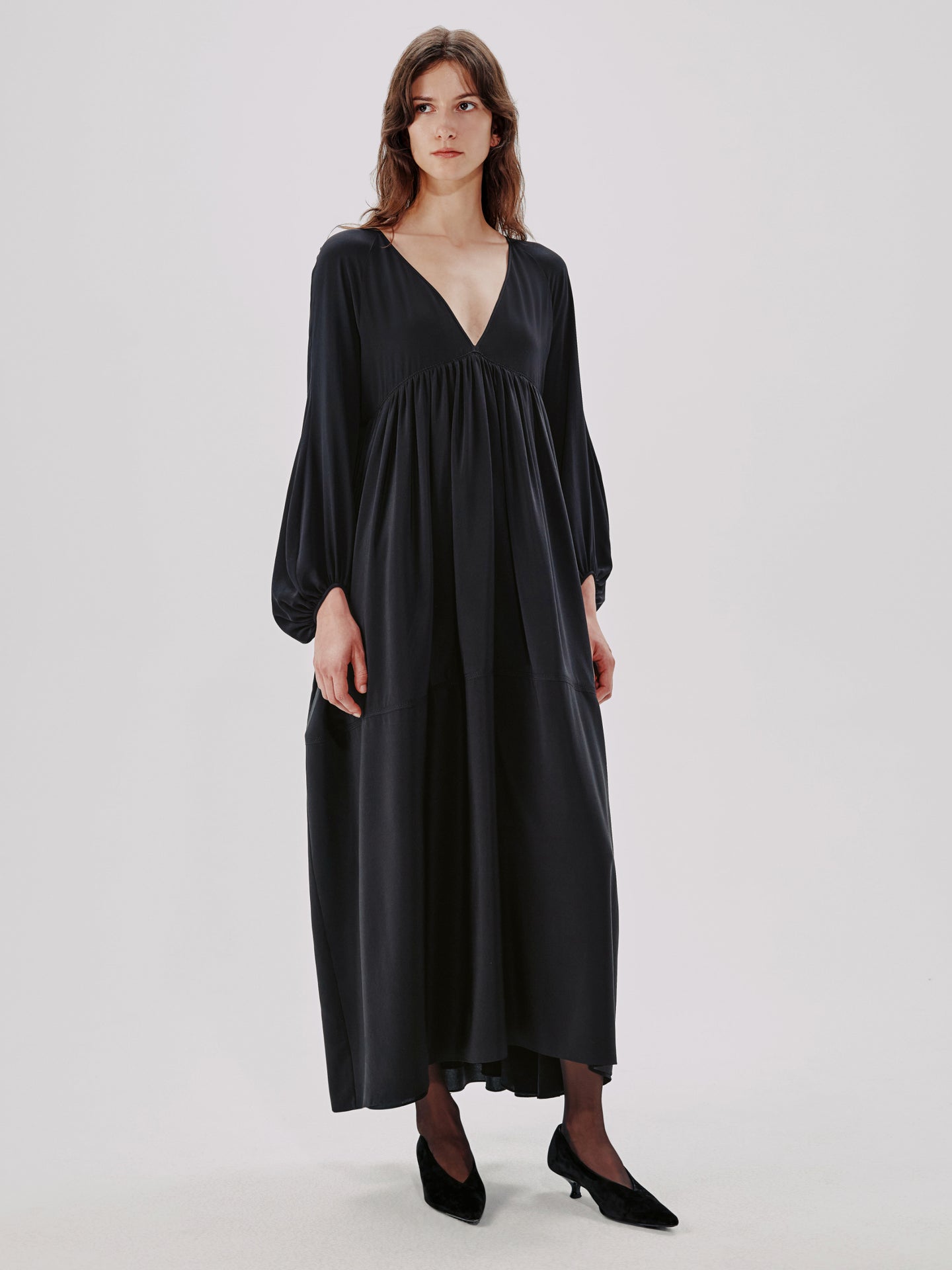 Empire Cocoon Dress | Black in black