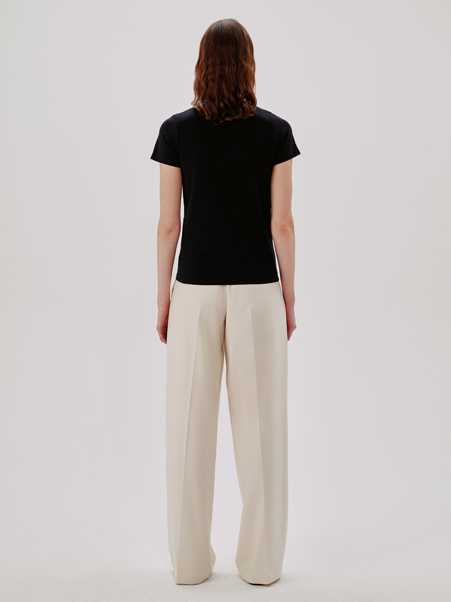 Another Tomorrow Fitted Tee in Black – Cotton Women's Top