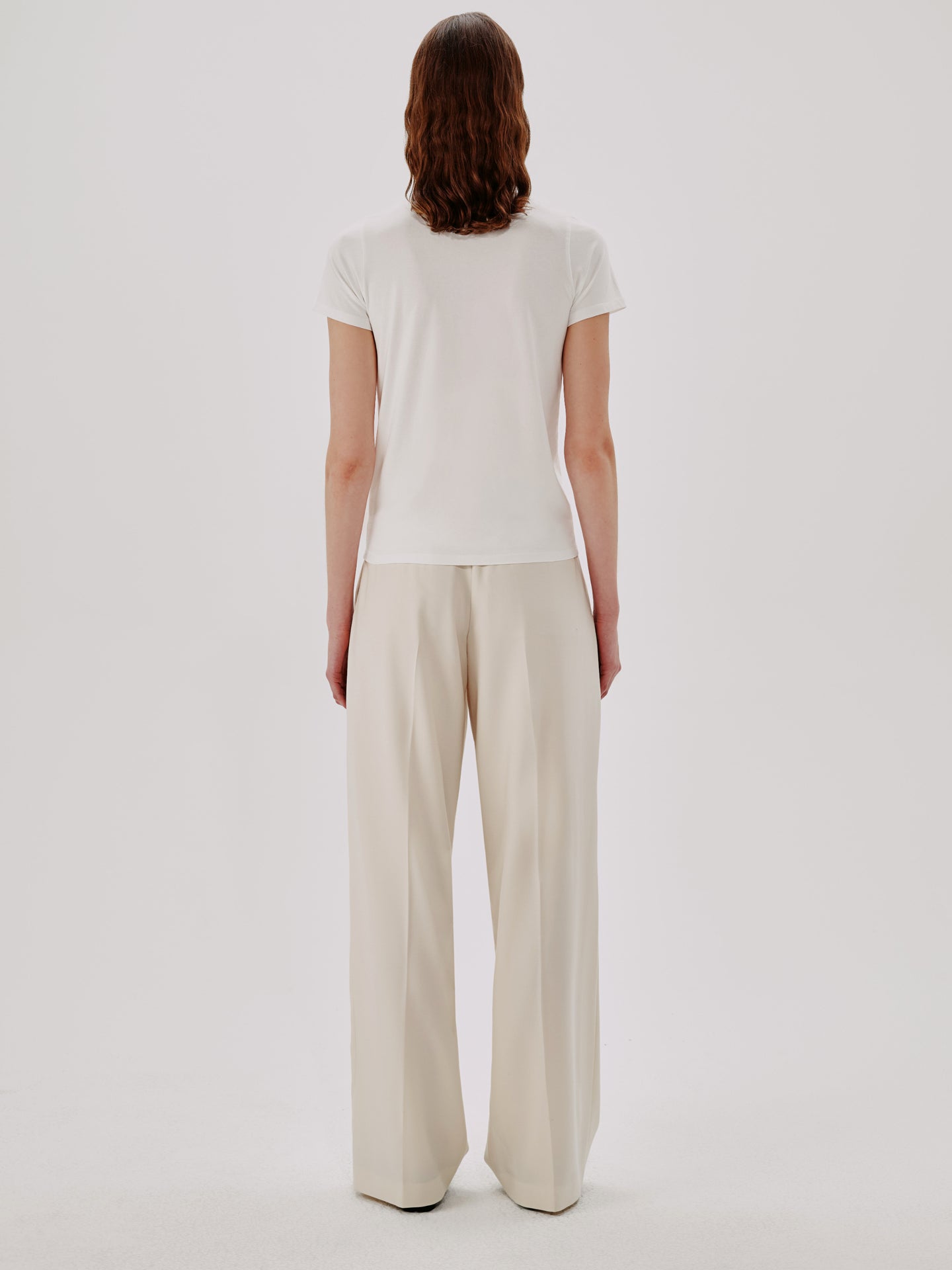 Another Tomorrow Fitted Tee in White – Cotton Women's Top