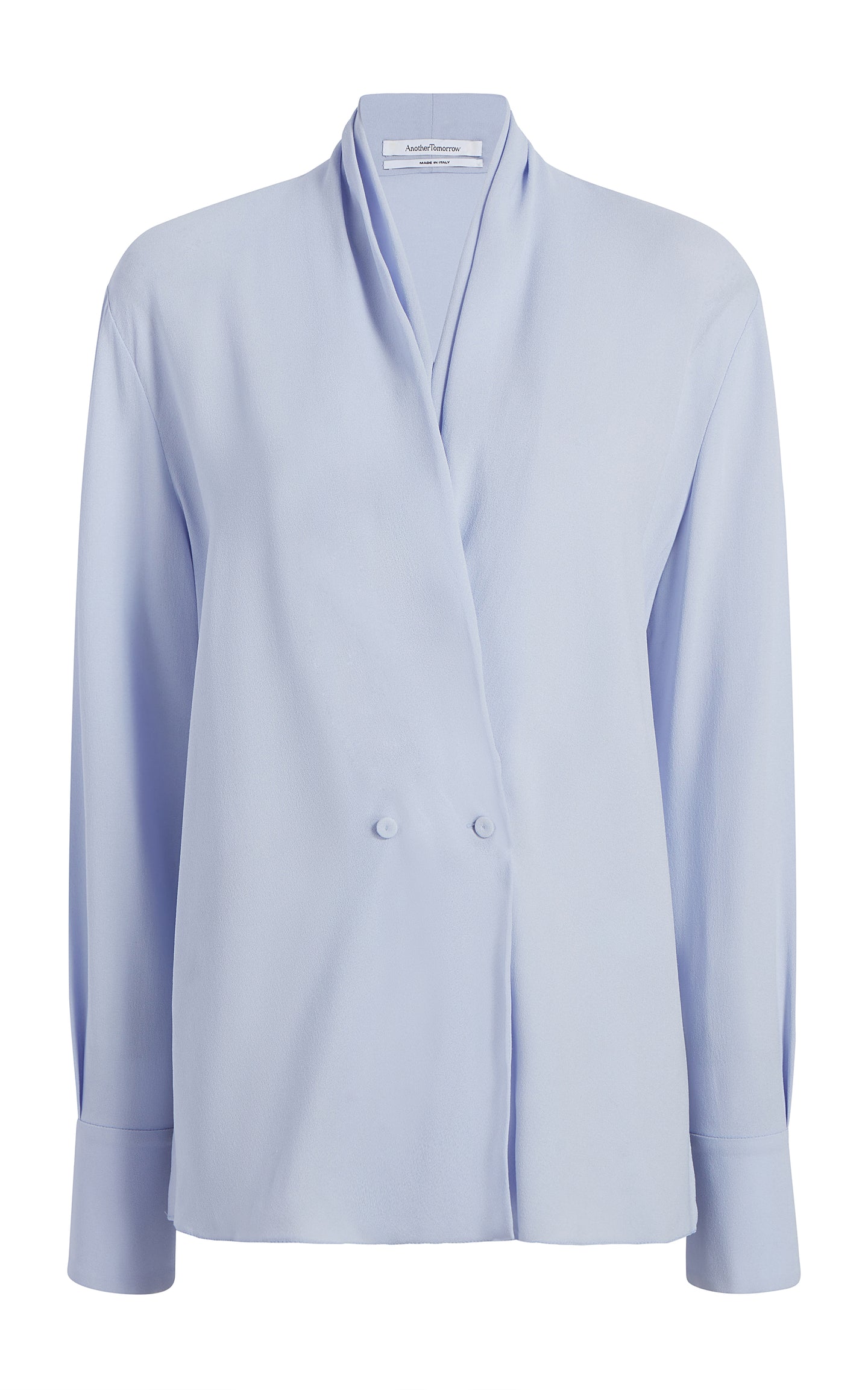 Another Tomorrow Gathered Neckline Blouse in Lilac – Viscose Women's Top