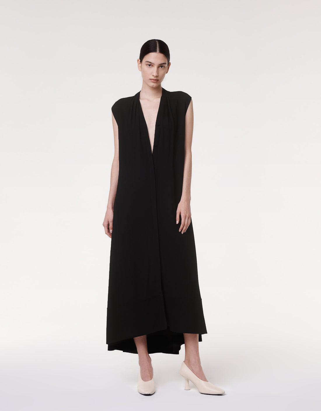 Gathered Neckline Dress | Black image 2