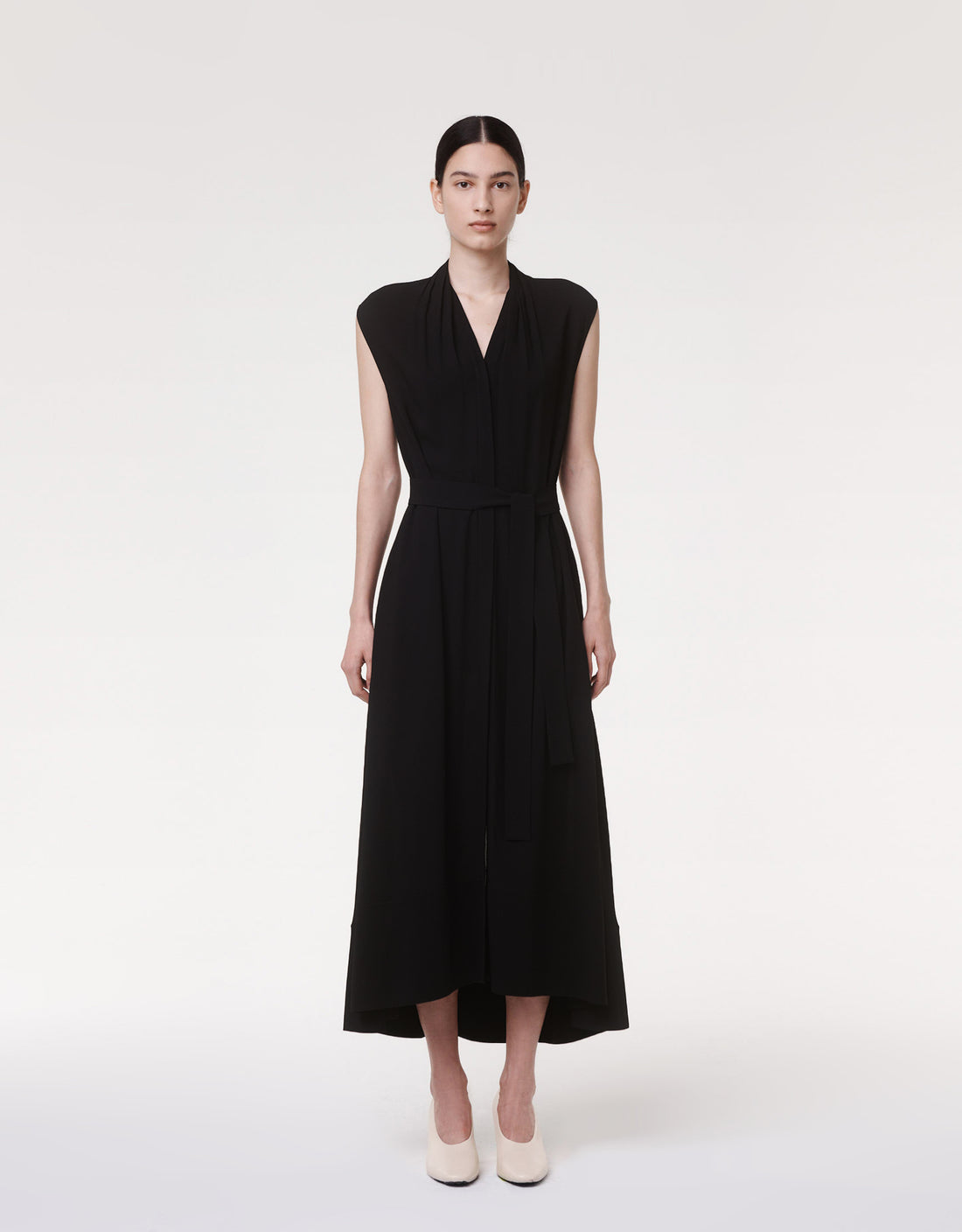 Gathered Neckline Dress | Black image 1