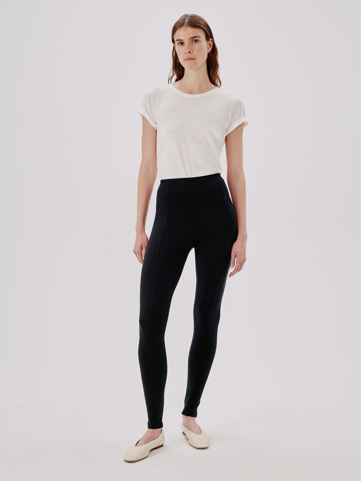 Another Tomorrow Seamed Legging in Black – Jersey Women's Trousers