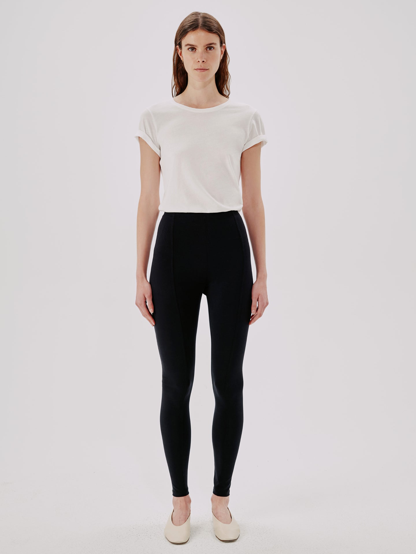 Another Tomorrow Seamed Legging in Black – Jersey Women's Trousers
