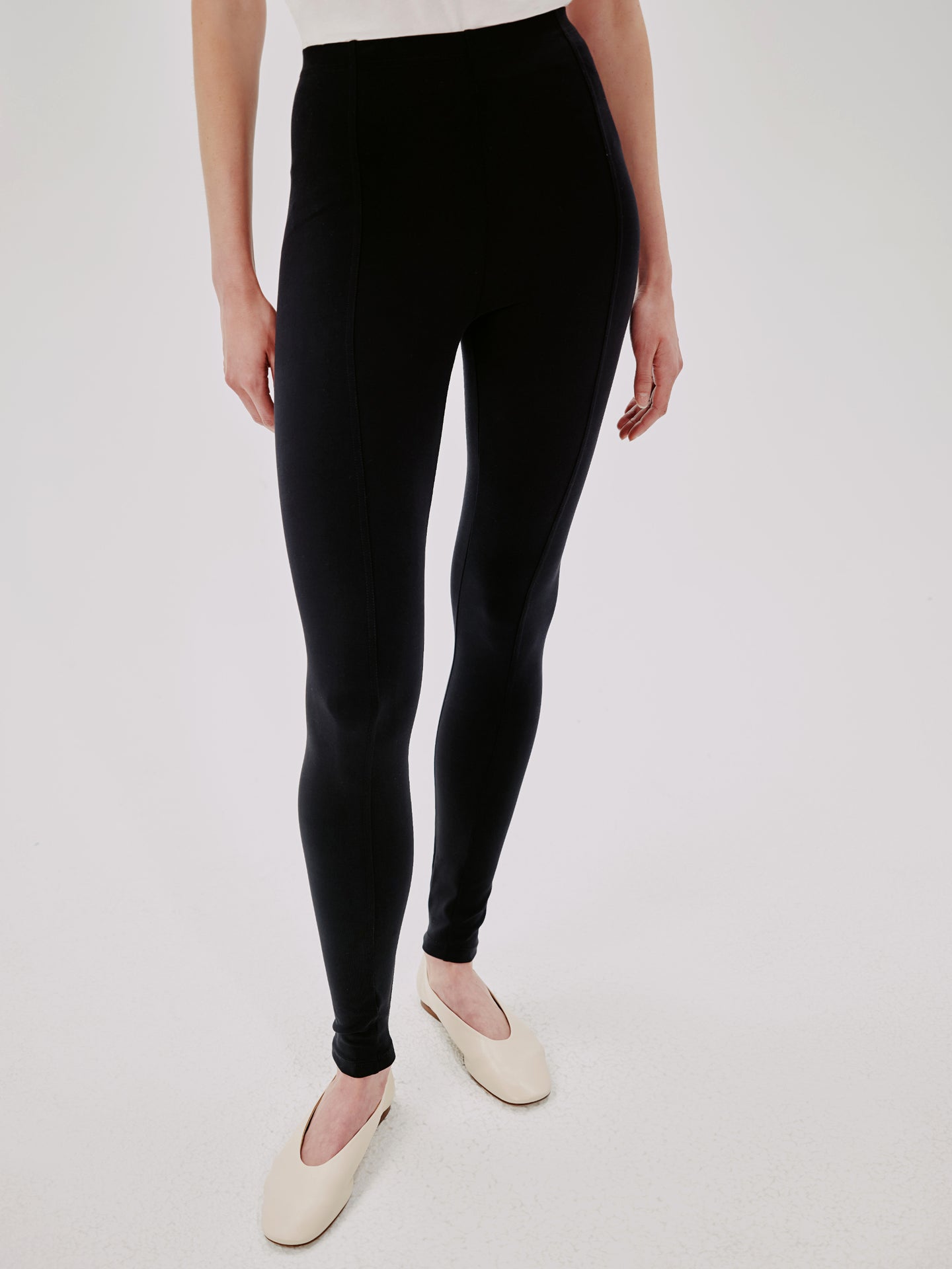 Another Tomorrow Seamed Legging in Black – Jersey Women's Trousers