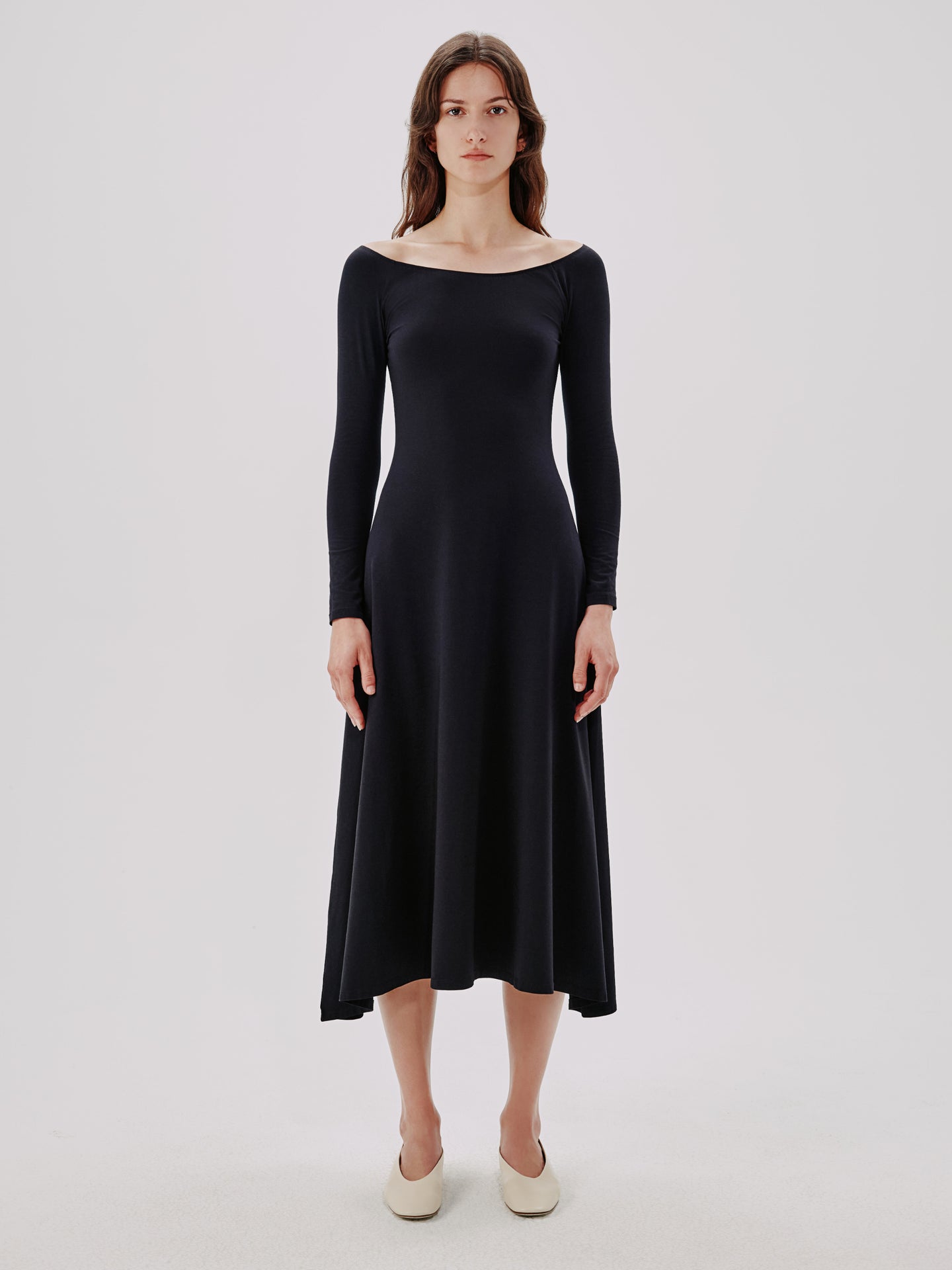 Another Tomorrow Leotard Dress in Black – Cotton Women's Dress