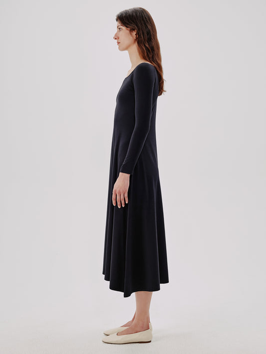 Another Tomorrow Leotard Dress in Black – Cotton Women's Dress
