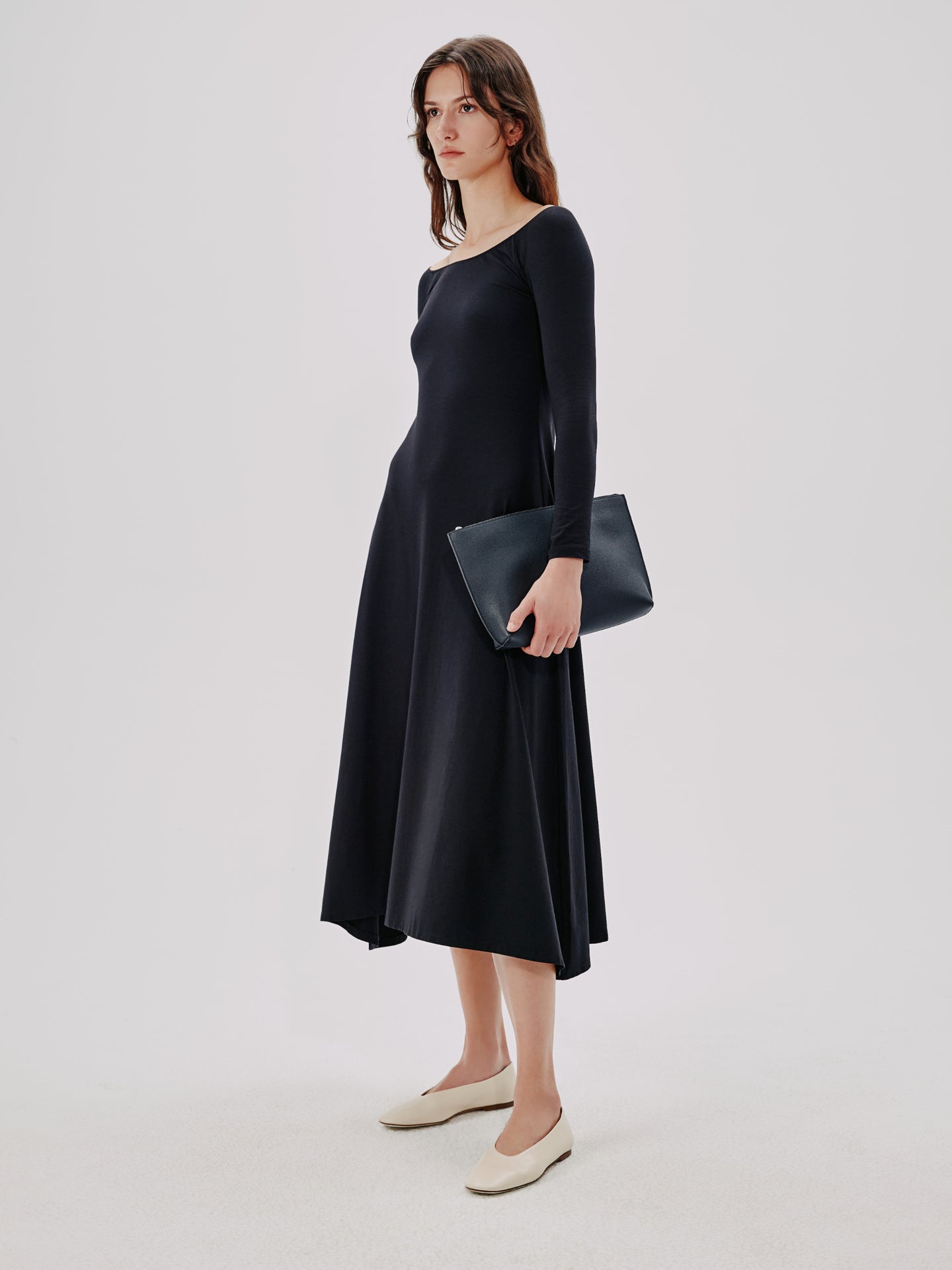 Another Tomorrow Leotard Dress in Black – Cotton Women's Dress