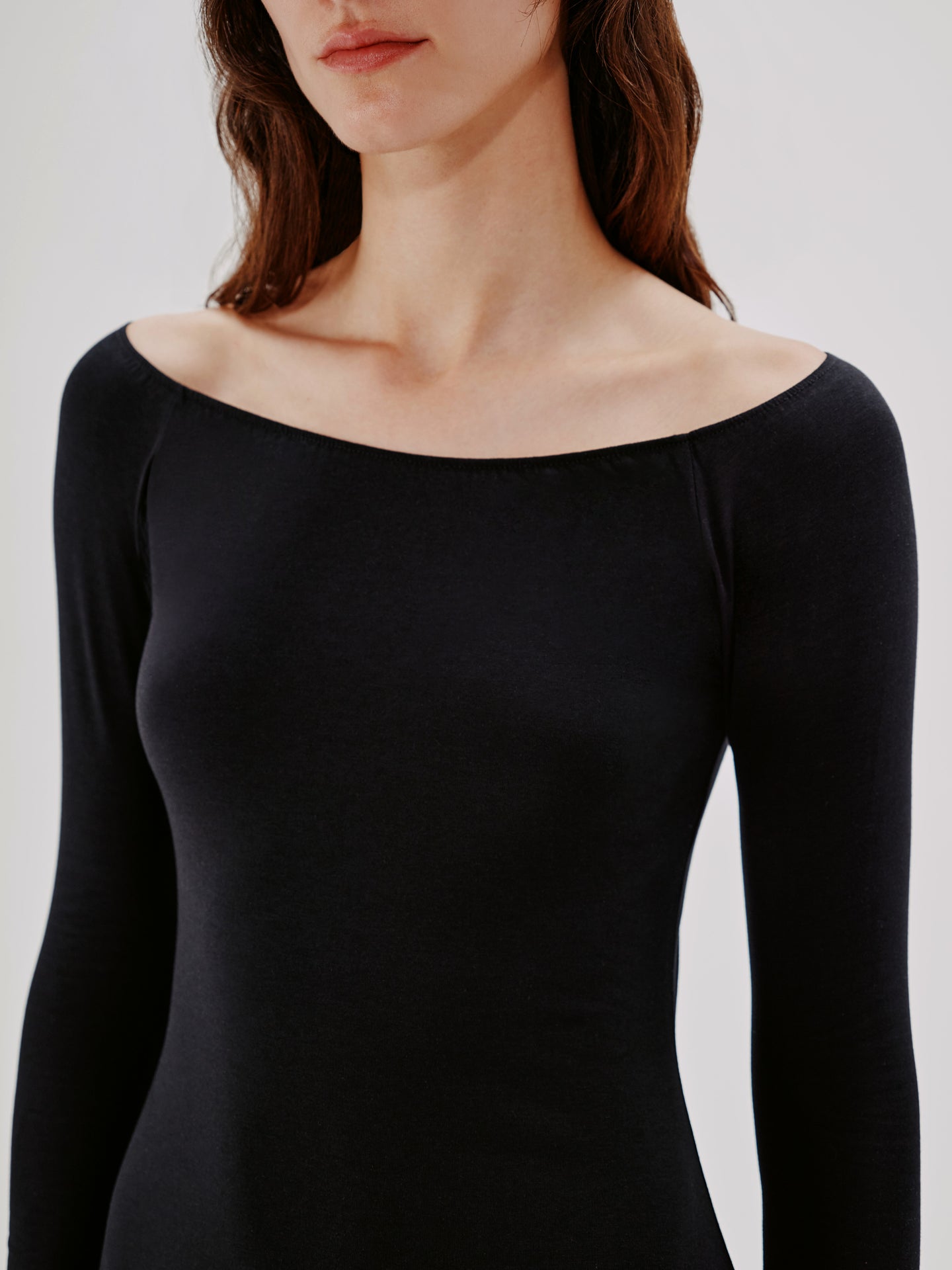 Another Tomorrow Leotard Dress in Black – Cotton Women's Dress