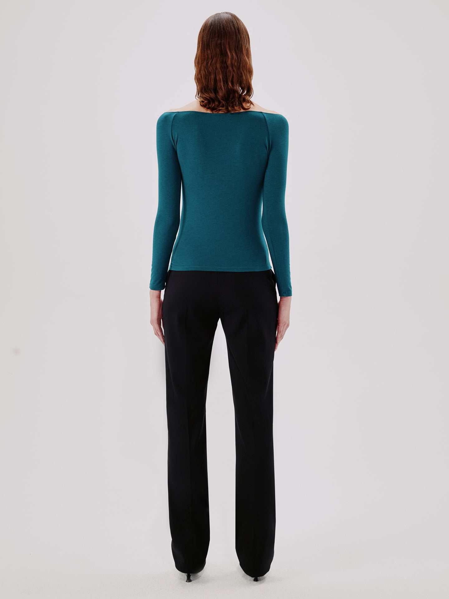 Another Tomorrow Leotard Top in Petrol – Cotton Women's Top