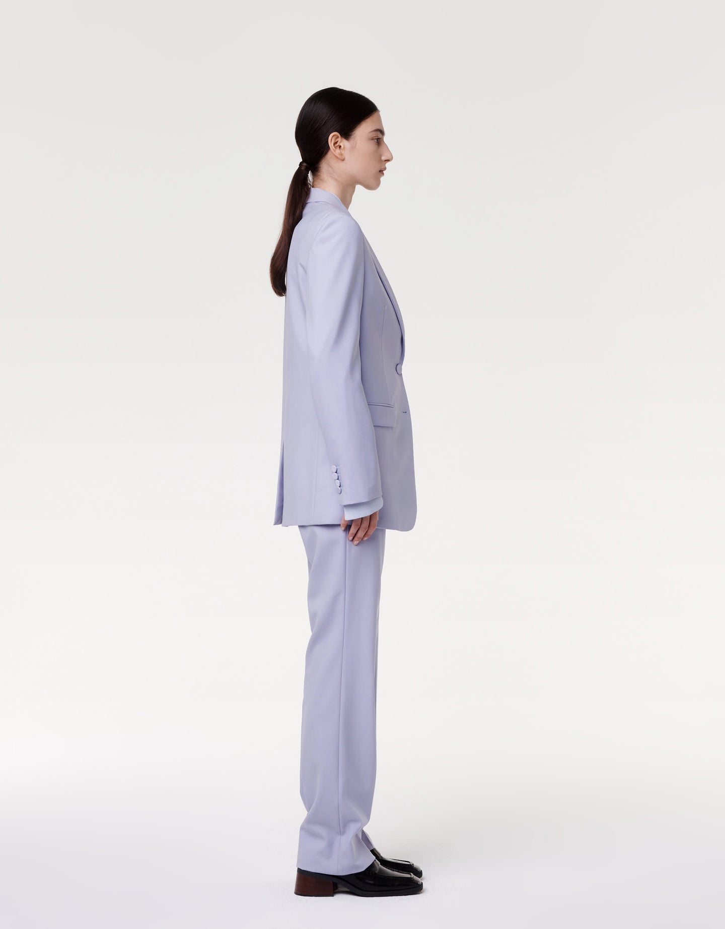 Another Tomorrow Oversized Blazer in Lilac – Wool Women's Jacket