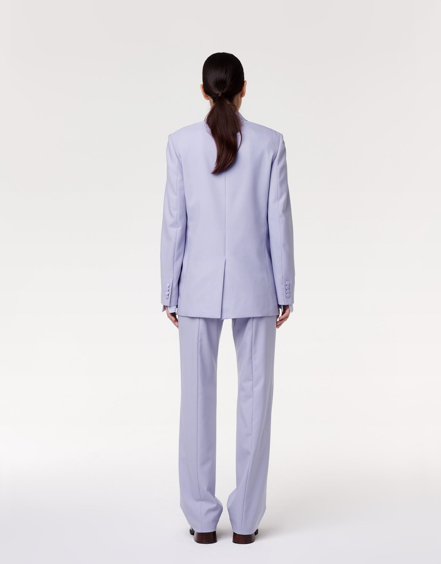 Another Tomorrow Oversized Blazer in Lilac – Wool Women's Jacket