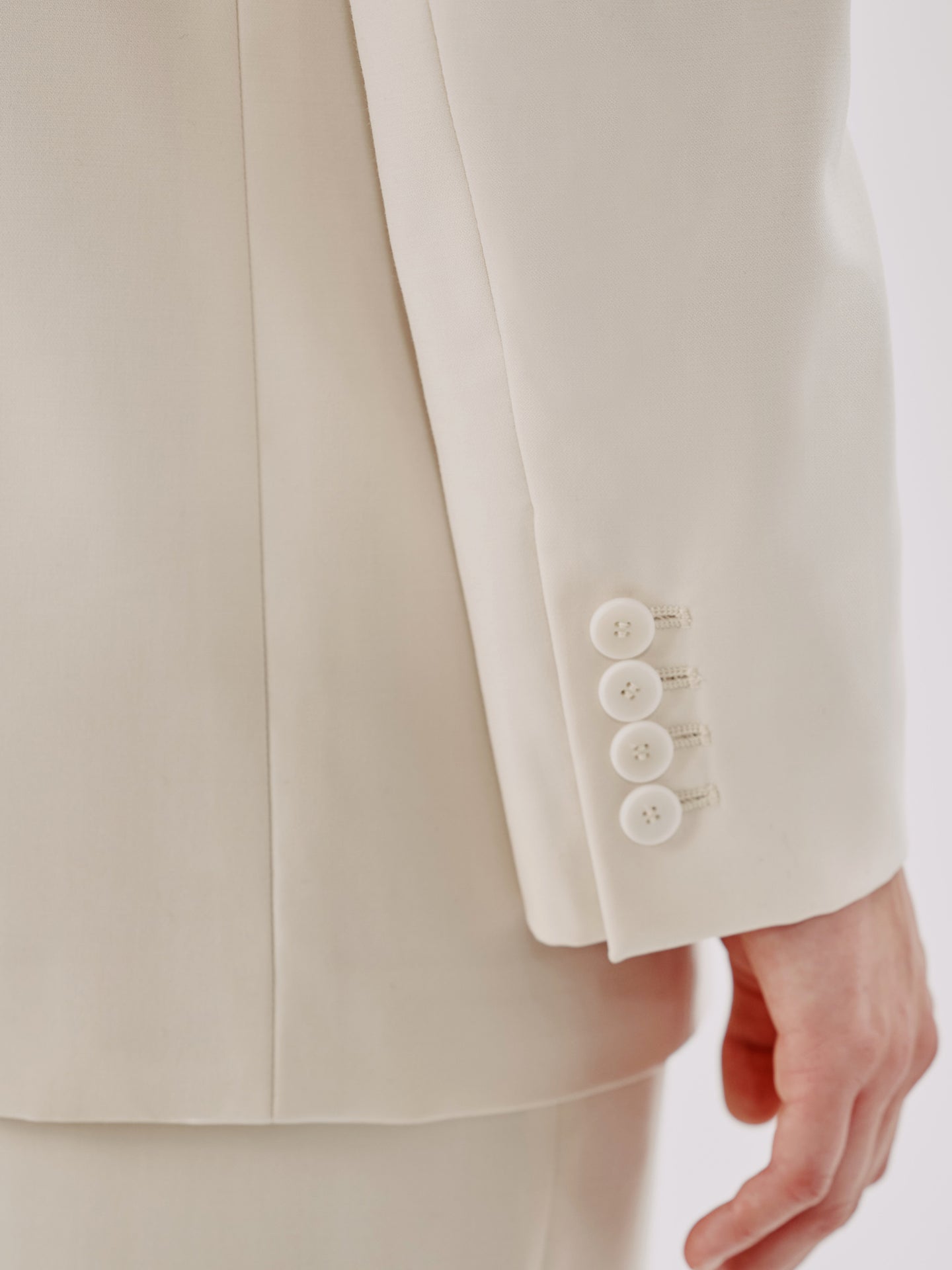 Another Tomorrow Oversized Blazer in Parchment – Wool Women's Jacket