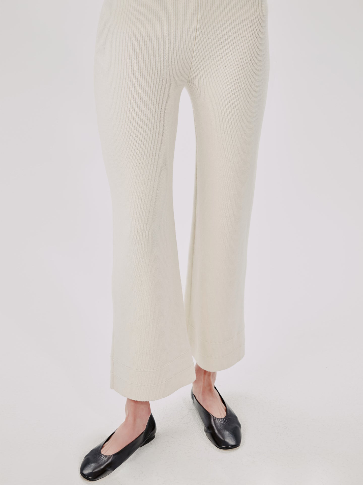 Another Tomorrow Rib Pant in Cream – Wool Women's Trousers
