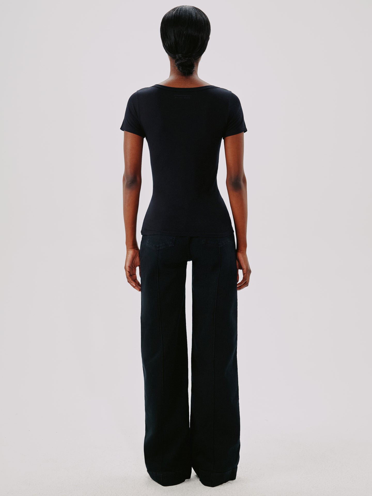 Another Tomorrow Ballet Scoop Tee in Black – Jersey Women's Top