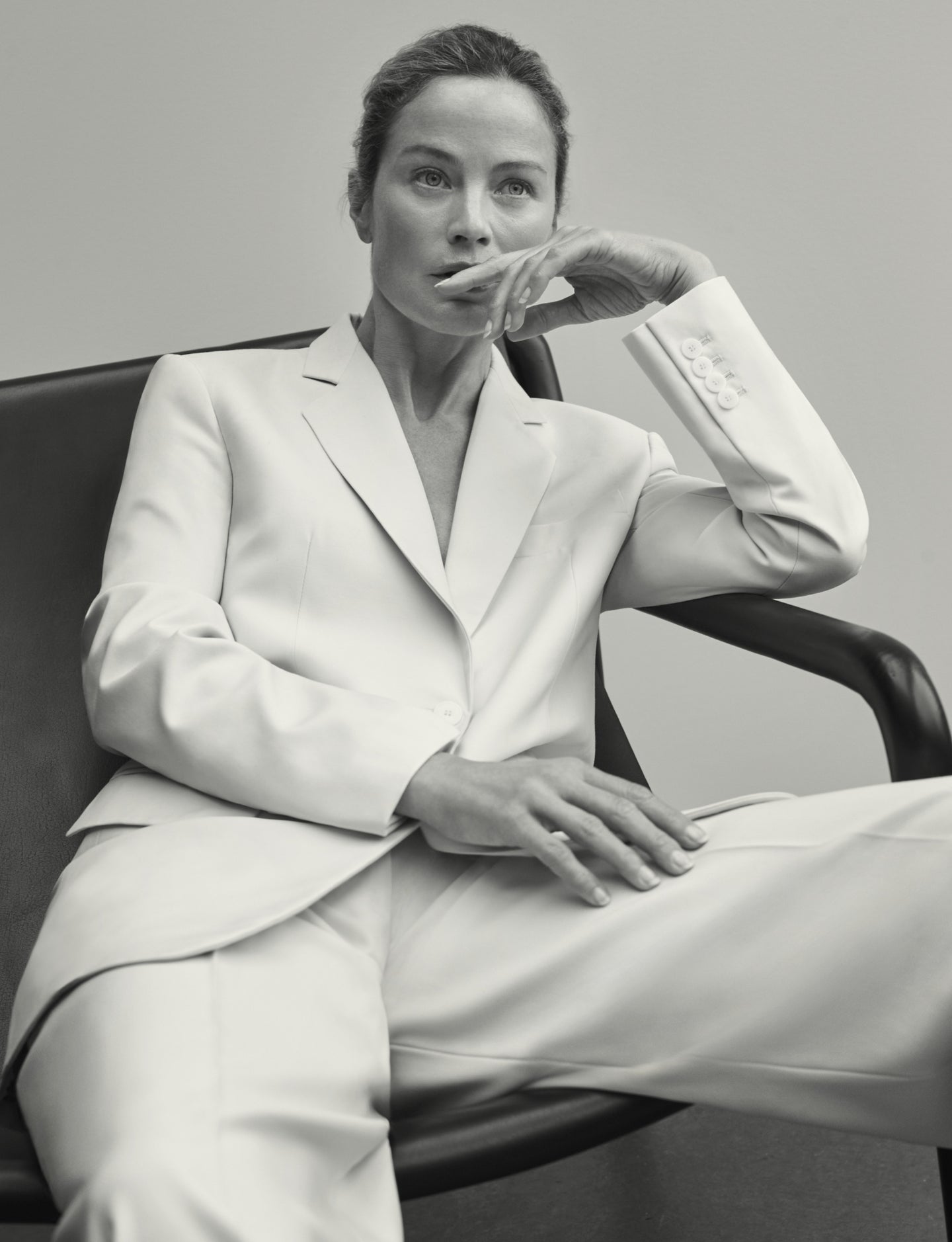 Another Tomorrow Oversized Blazer in Parchment – Wool Women's Jacket