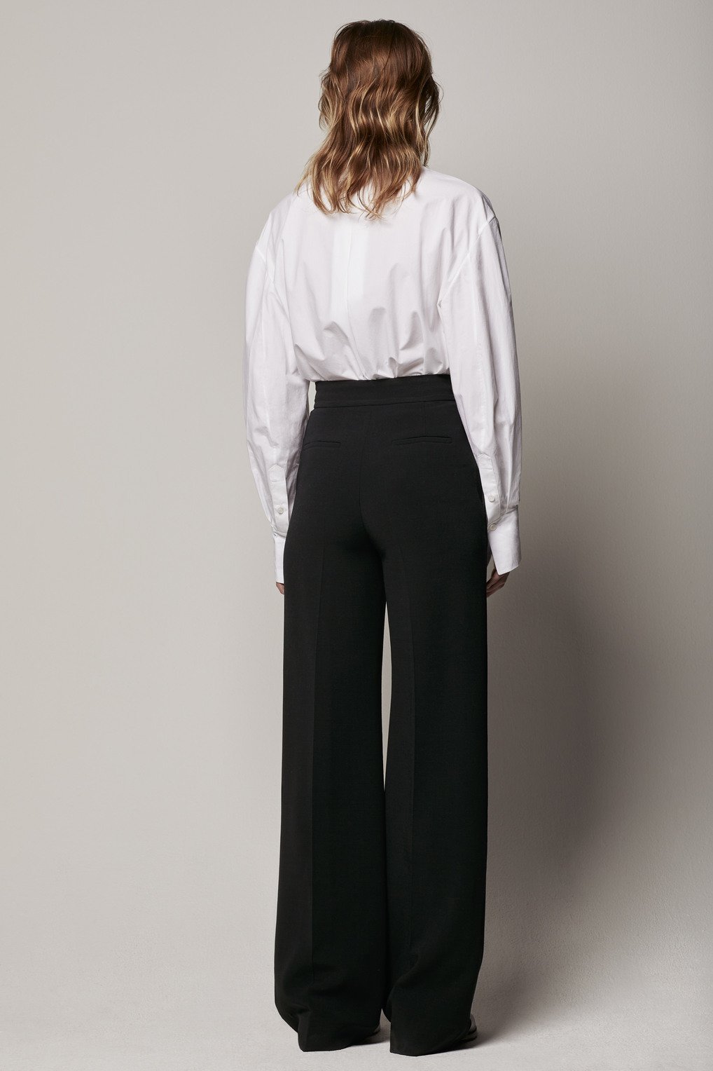 Another Tomorrow Exaggerated Bow Blouse in White – Cotton Women's Top